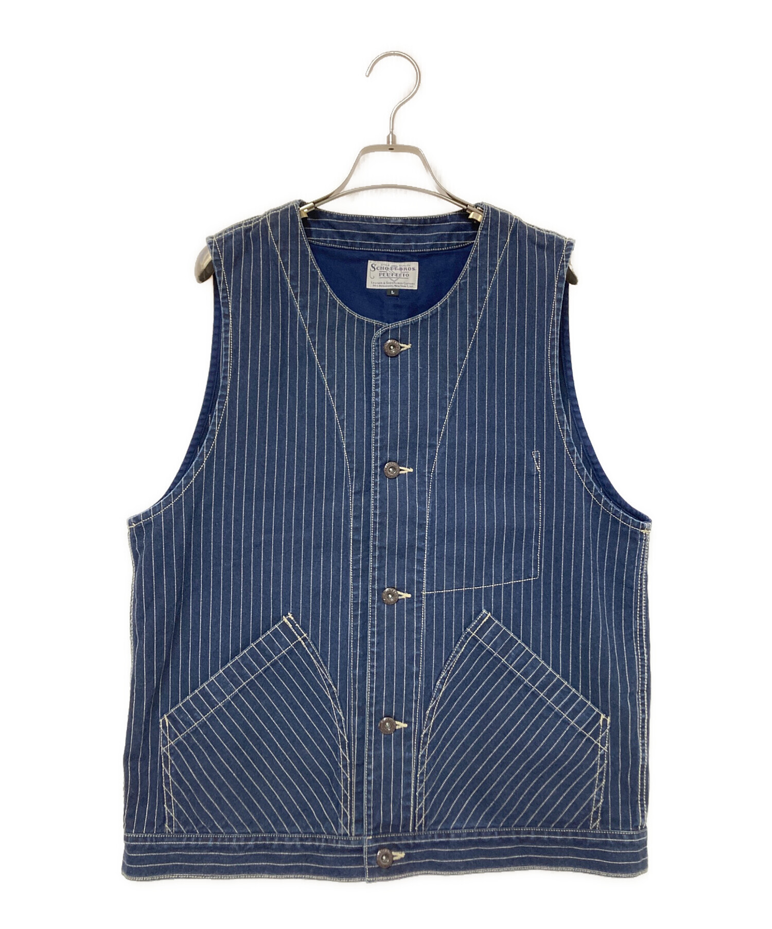 中古・古着通販】Schott (ショット) OLD HICKORY DENIM VEST ネイビー