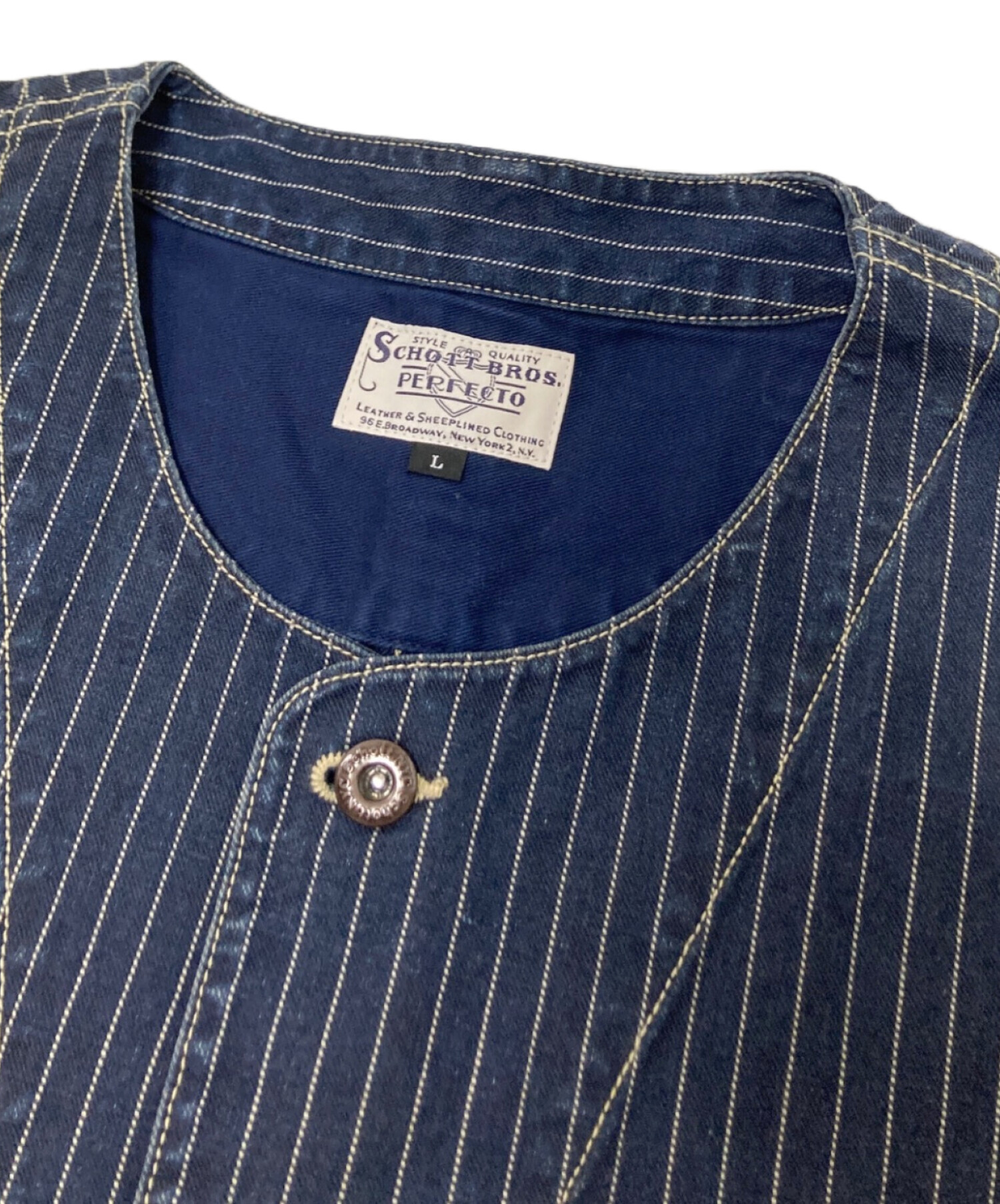 中古・古着通販】Schott (ショット) OLD HICKORY DENIM VEST ネイビー