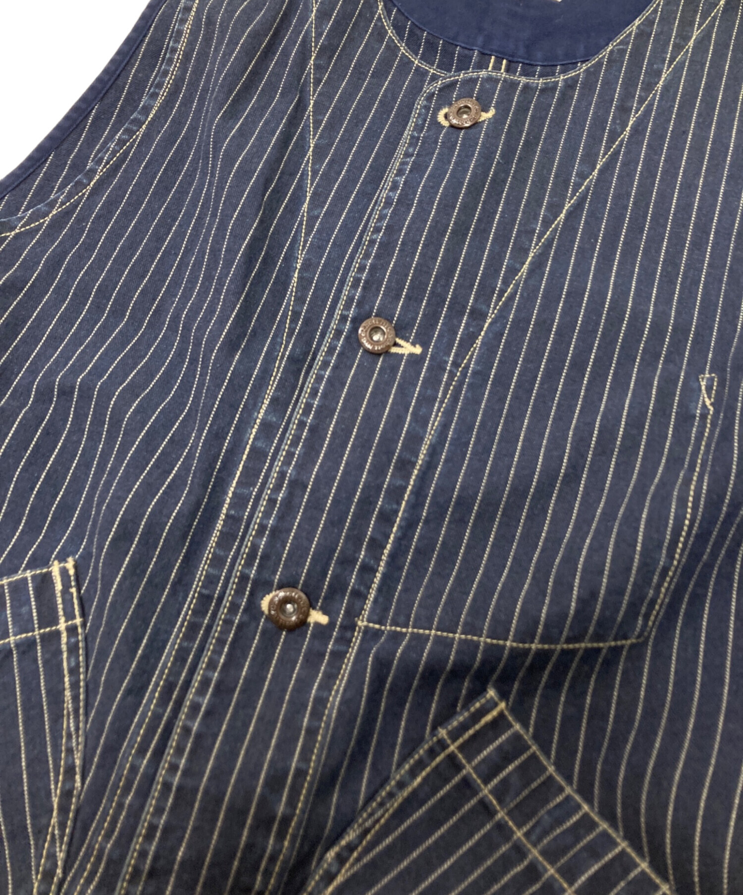 中古・古着通販】Schott (ショット) OLD HICKORY DENIM VEST ネイビー 