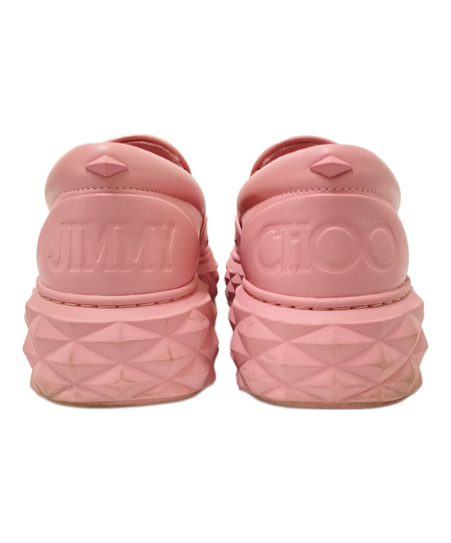中古・古着通販】JIMMY CHOO (ジミーチュウ) DIAMOND SLIP ON/F ピンク