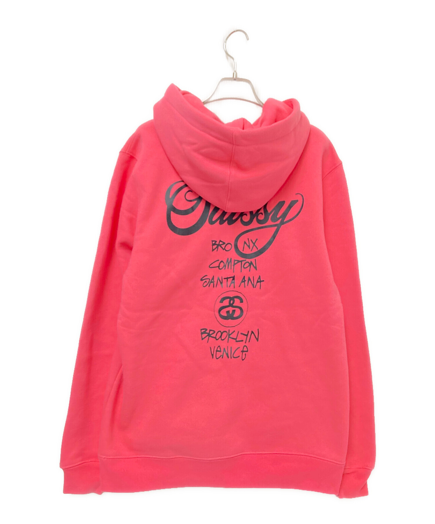 中古・古着通販】stussy (ステューシー) プルオーバーパーカー ピンク 