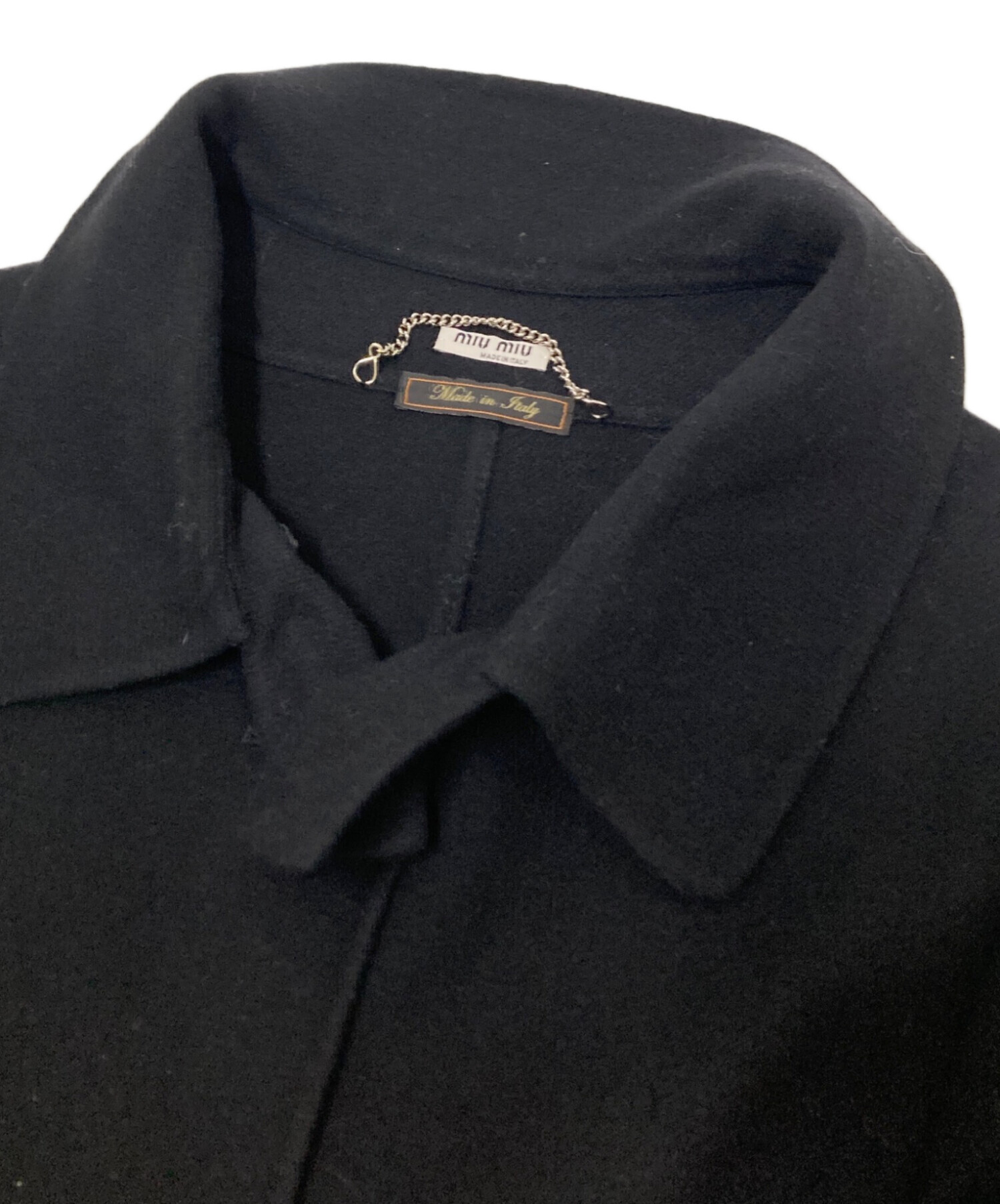 中古・古着通販】MIU MIU (ミュウミュウ) ウールコート ブラック