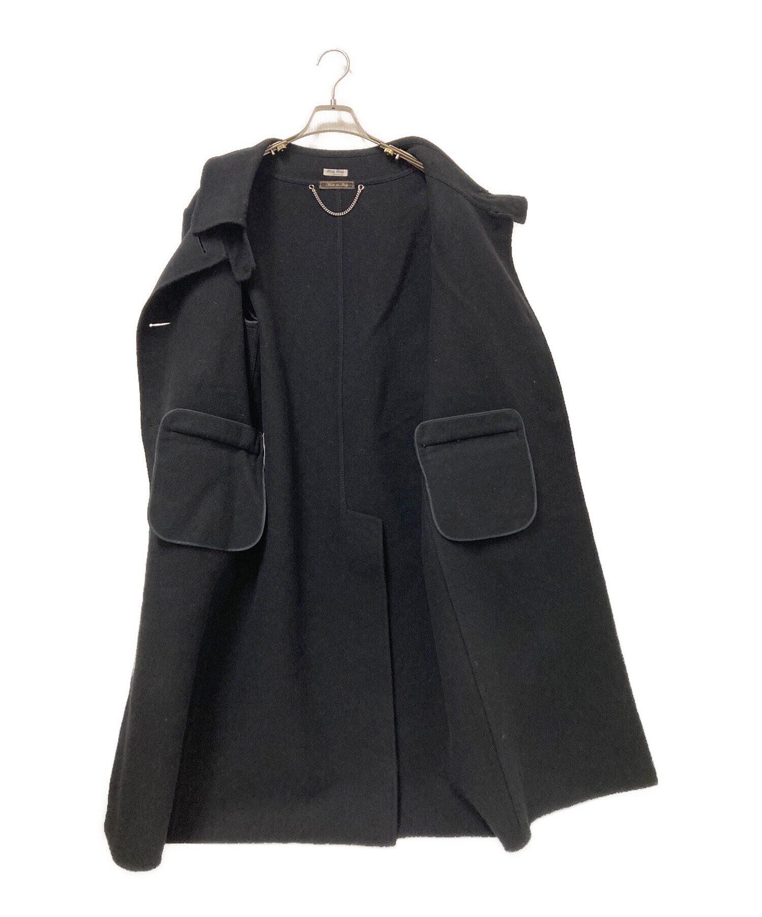 miumiu ウールコート 中古・古着通販】MIU MIU (ミュウミュウ) ウールコート ブラック
