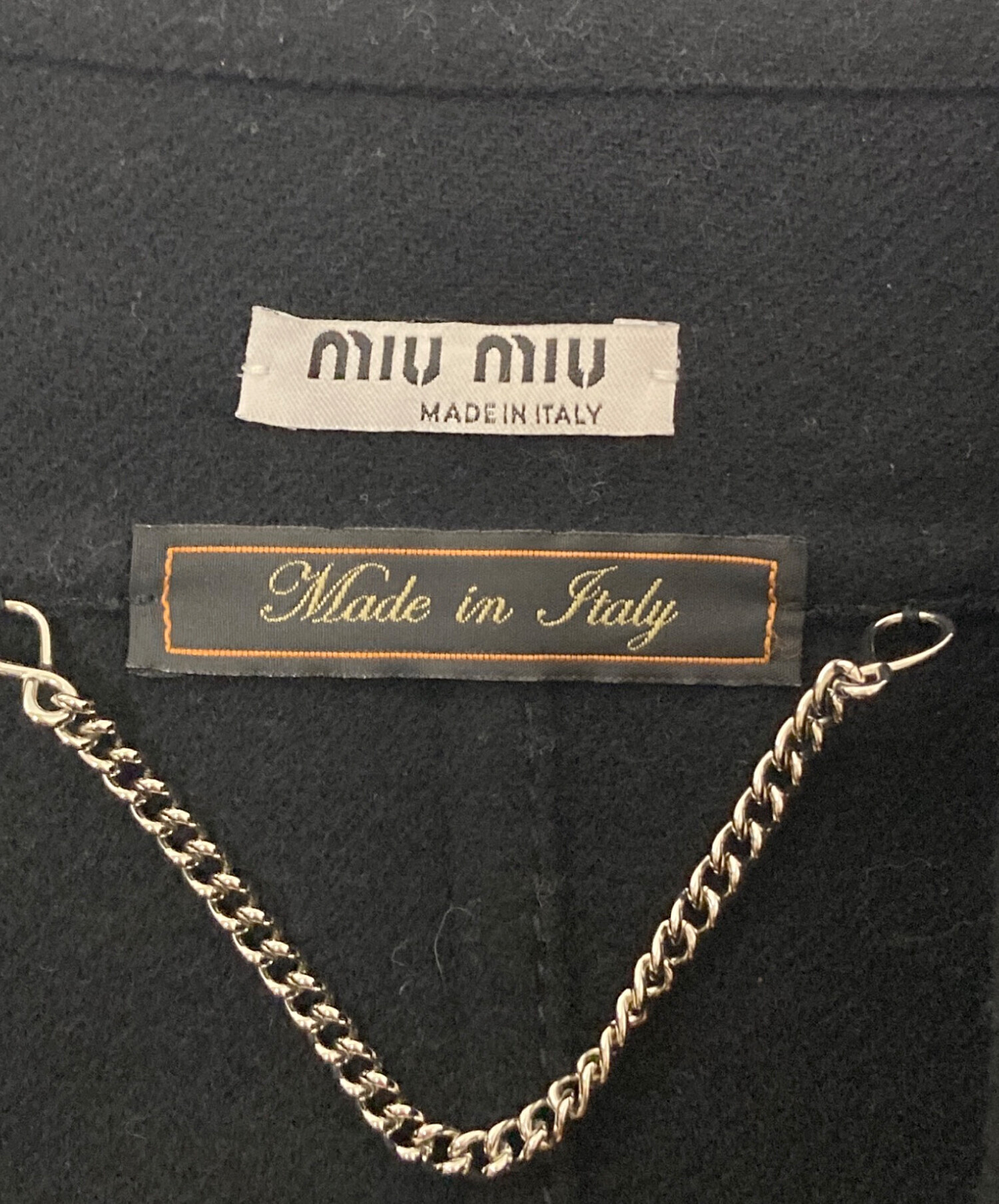 中古・古着通販】MIU MIU (ミュウミュウ) ウールコート ブラック