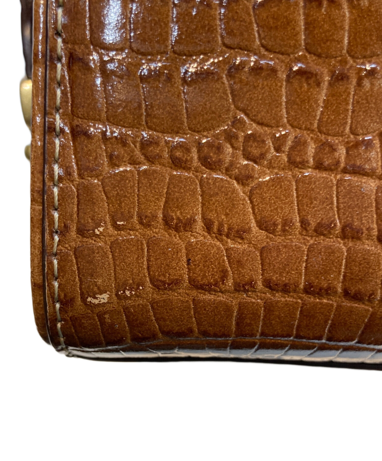 【美品＊TOUT Y EST 】クロコ型押し 中古・古着通販】TOUT Y EST (トゥティエ) クロコ型押しハンドバッグ