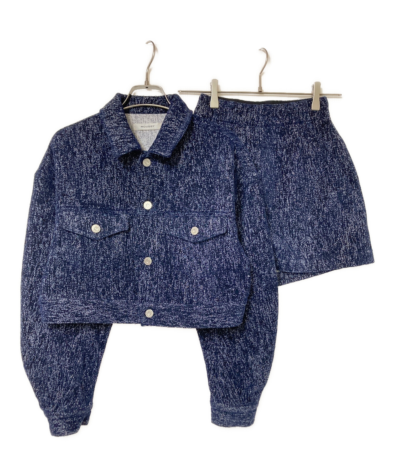 中古・古着通販】moussy (マウジー) SHORT TWEEDY ジャケット ブルー 
