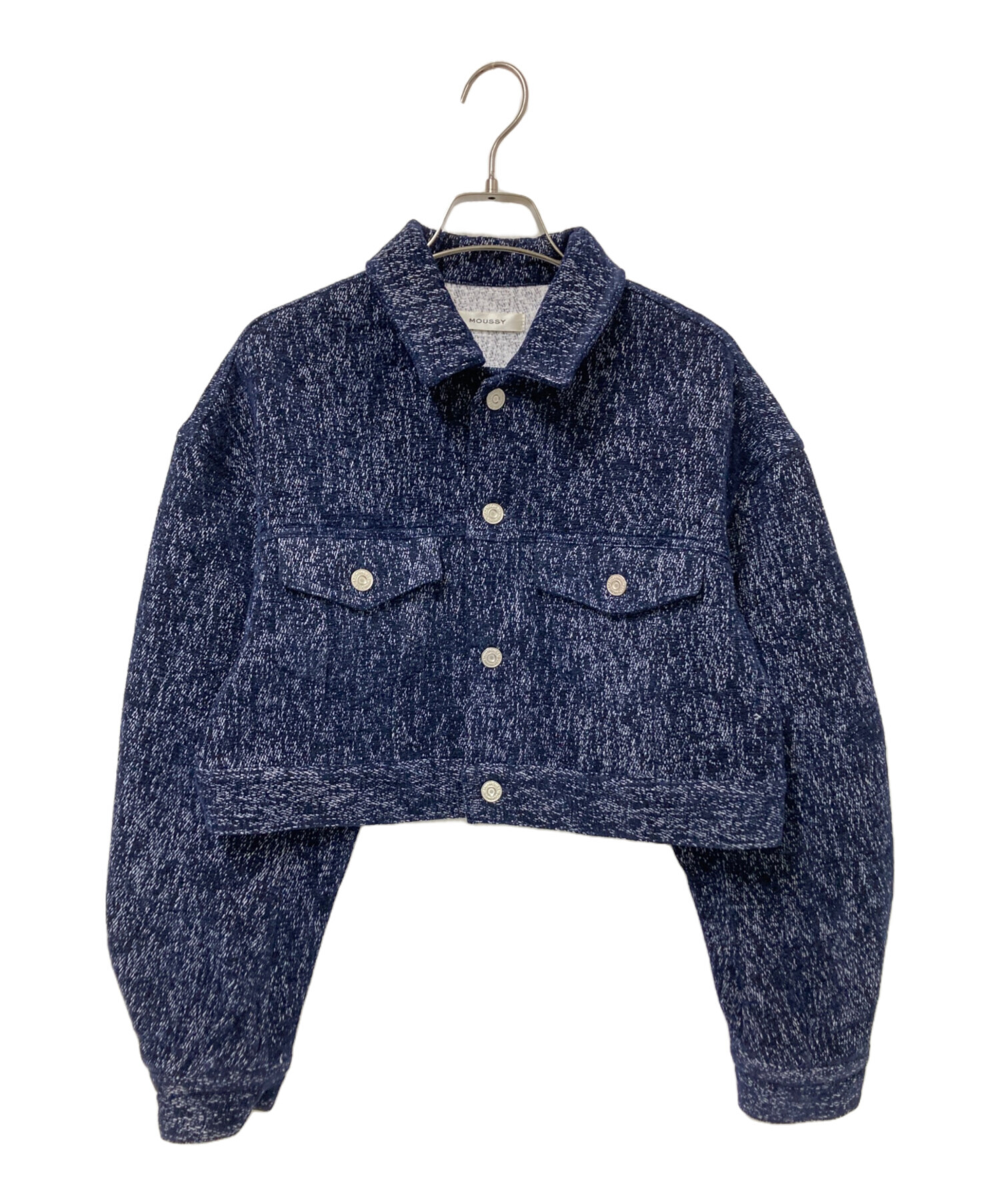 中古・古着通販】moussy (マウジー) SHORT TWEEDY ジャケット ブルー