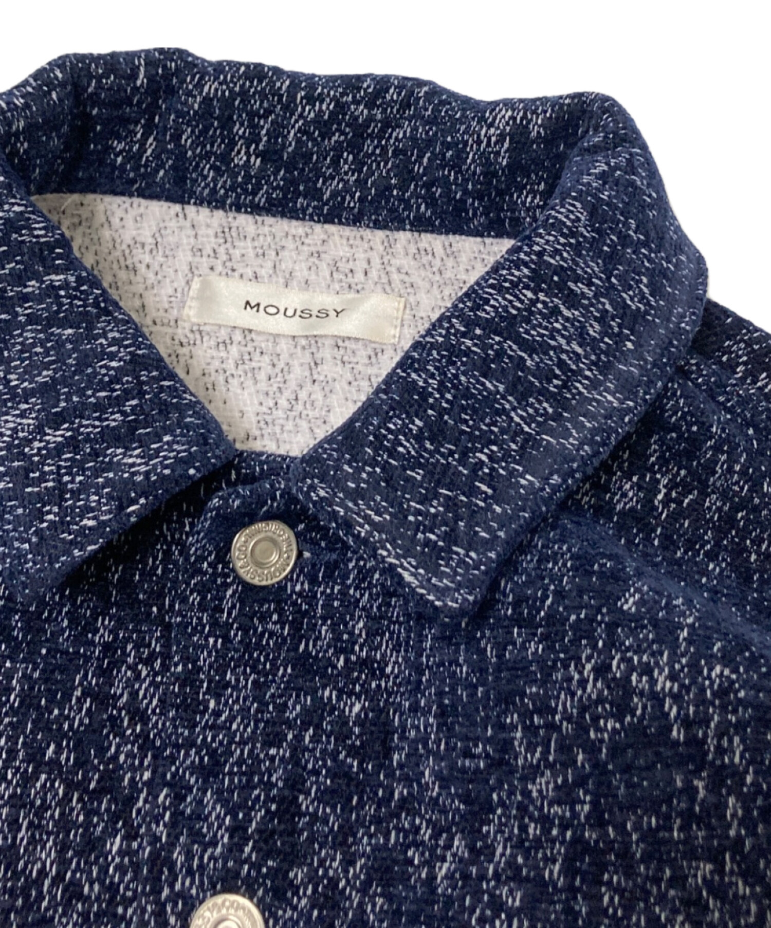中古・古着通販】moussy (マウジー) SHORT TWEEDY ジャケット ブルー