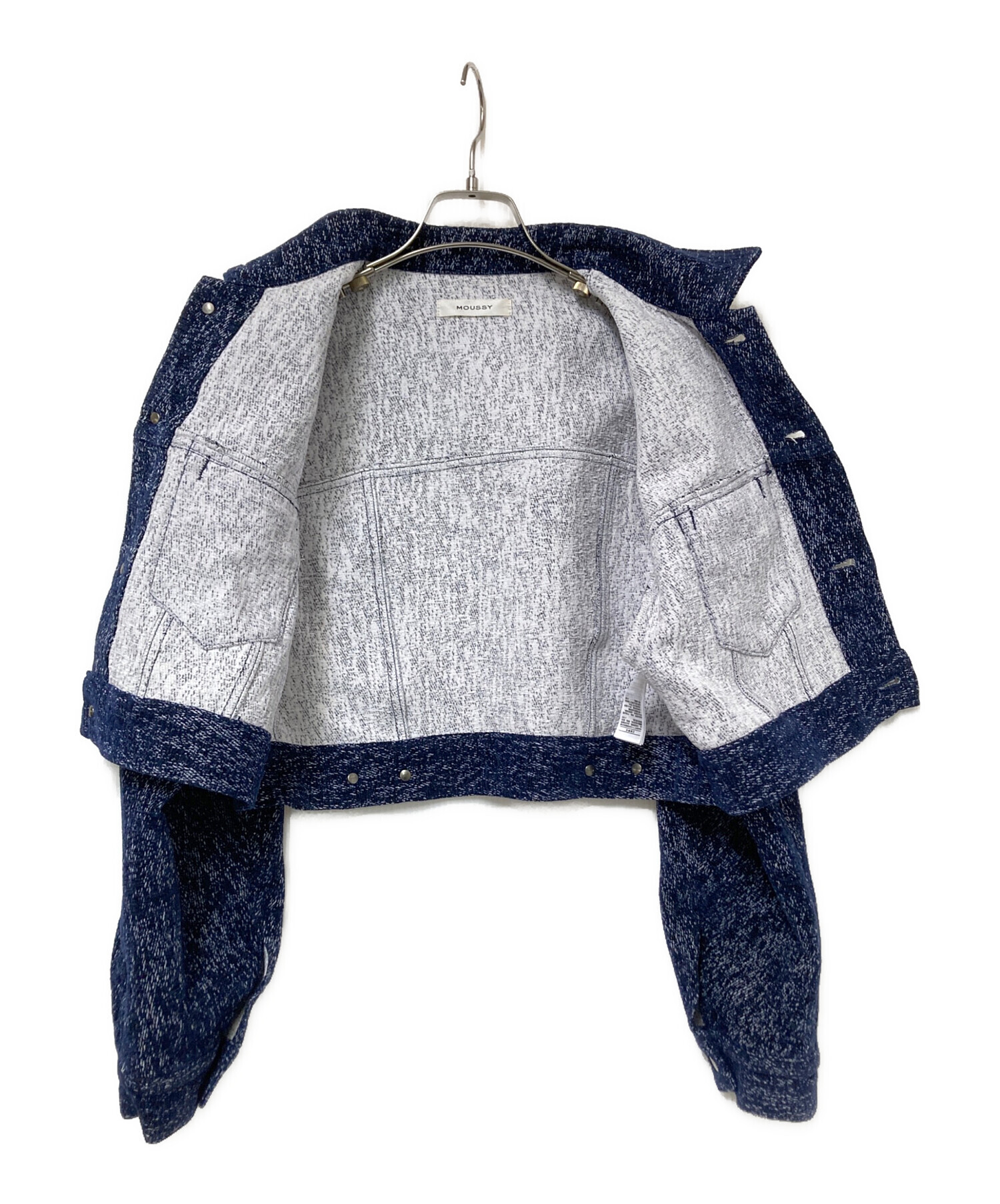 中古・古着通販】moussy (マウジー) SHORT TWEEDY ジャケット ブルー 