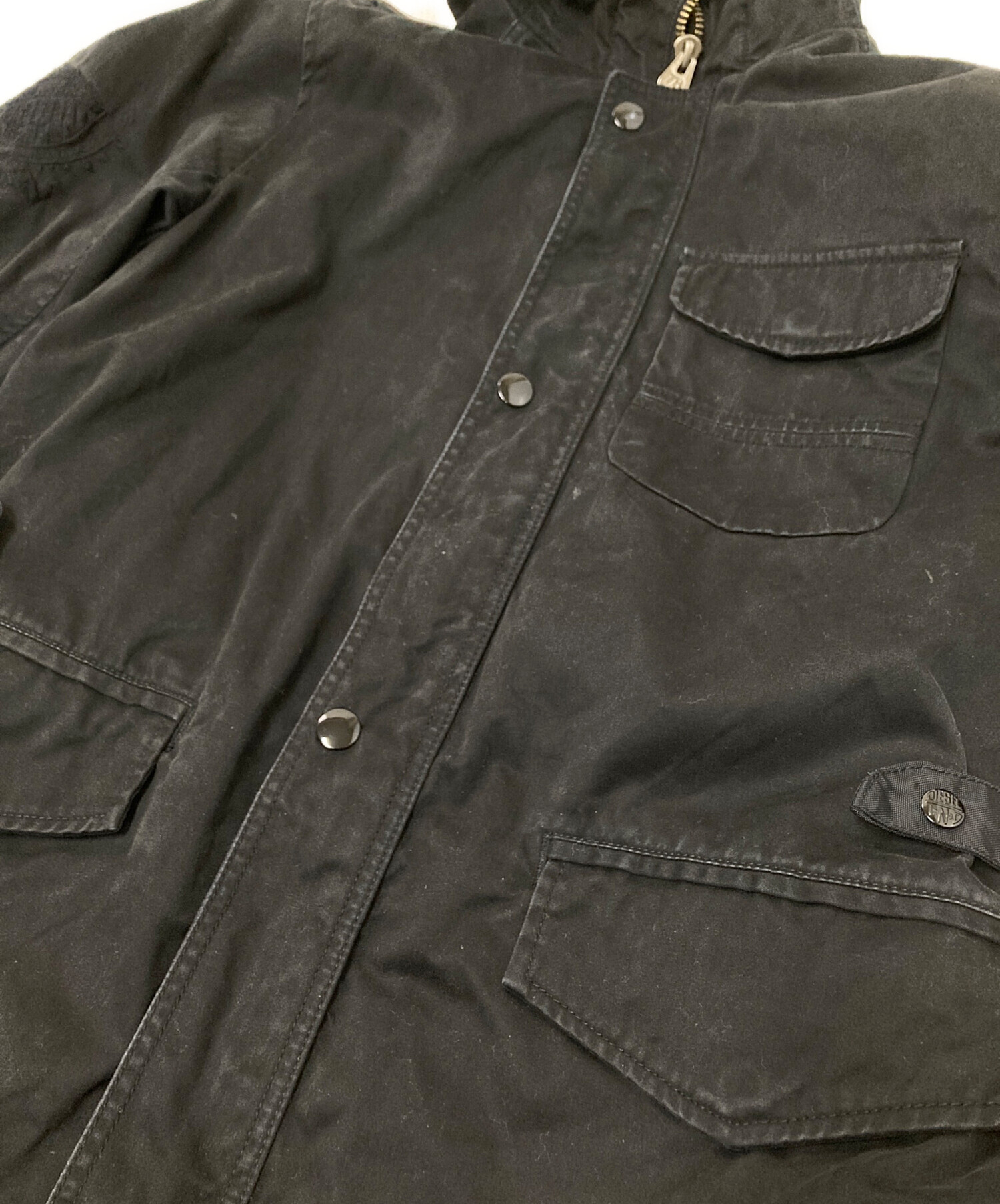 中古・古着通販】DIESEL (ディーゼル) ミリタリージャケット ブラック 