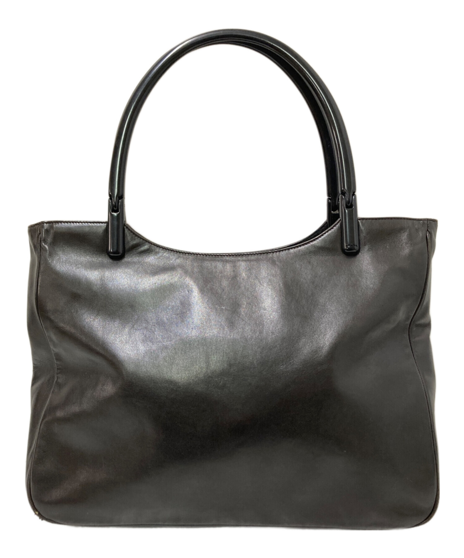 中古・古着通販】PRADA (プラダ) プラスチックハンドルプレートバッグ 
