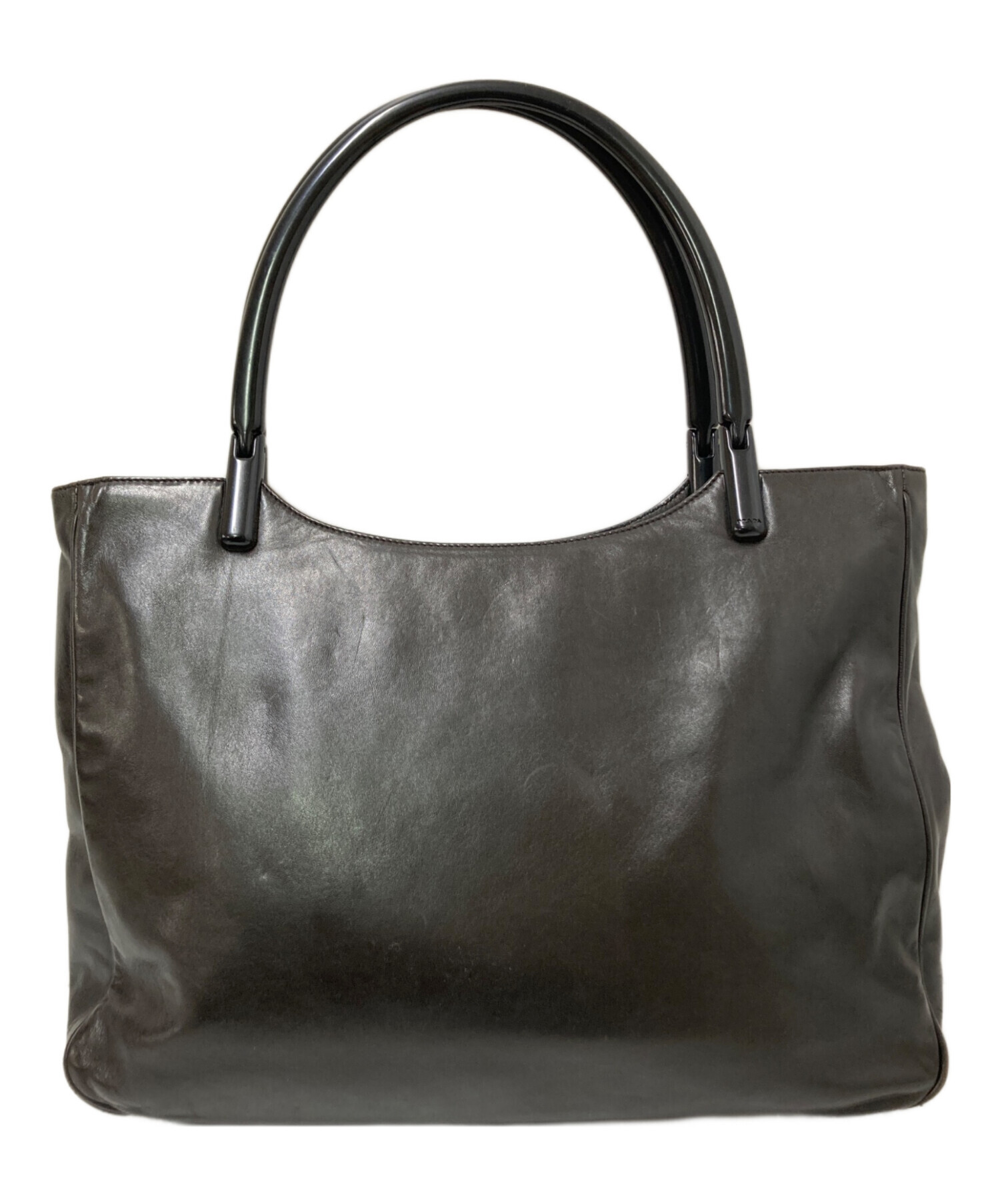 中古・古着通販】PRADA (プラダ) プラスチックハンドルプレートバッグ 