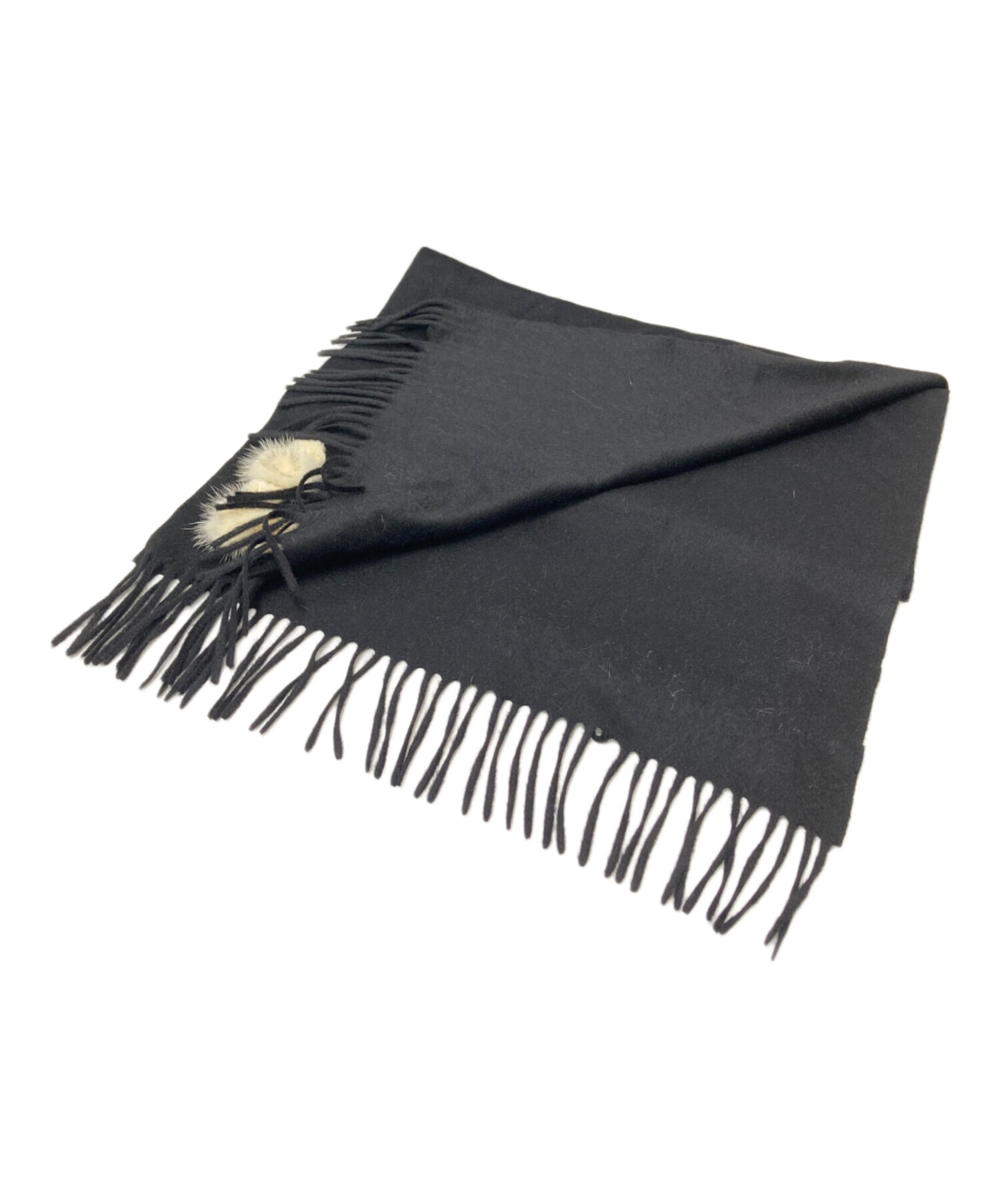 FENDI カシミヤマフラー ストール 中古・古着通販】FENDI (フェンディ) カシミヤマフラー ブラック