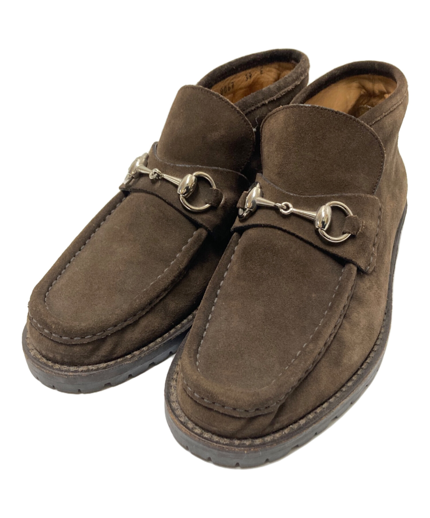 中古・古着通販】GUCCI (グッチ) スウェードホースビットローファー 