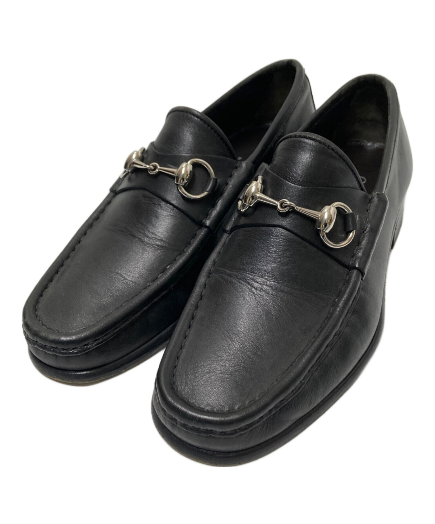 中古・古着通販】GUCCI (グッチ) ホースビットローファー ブラック