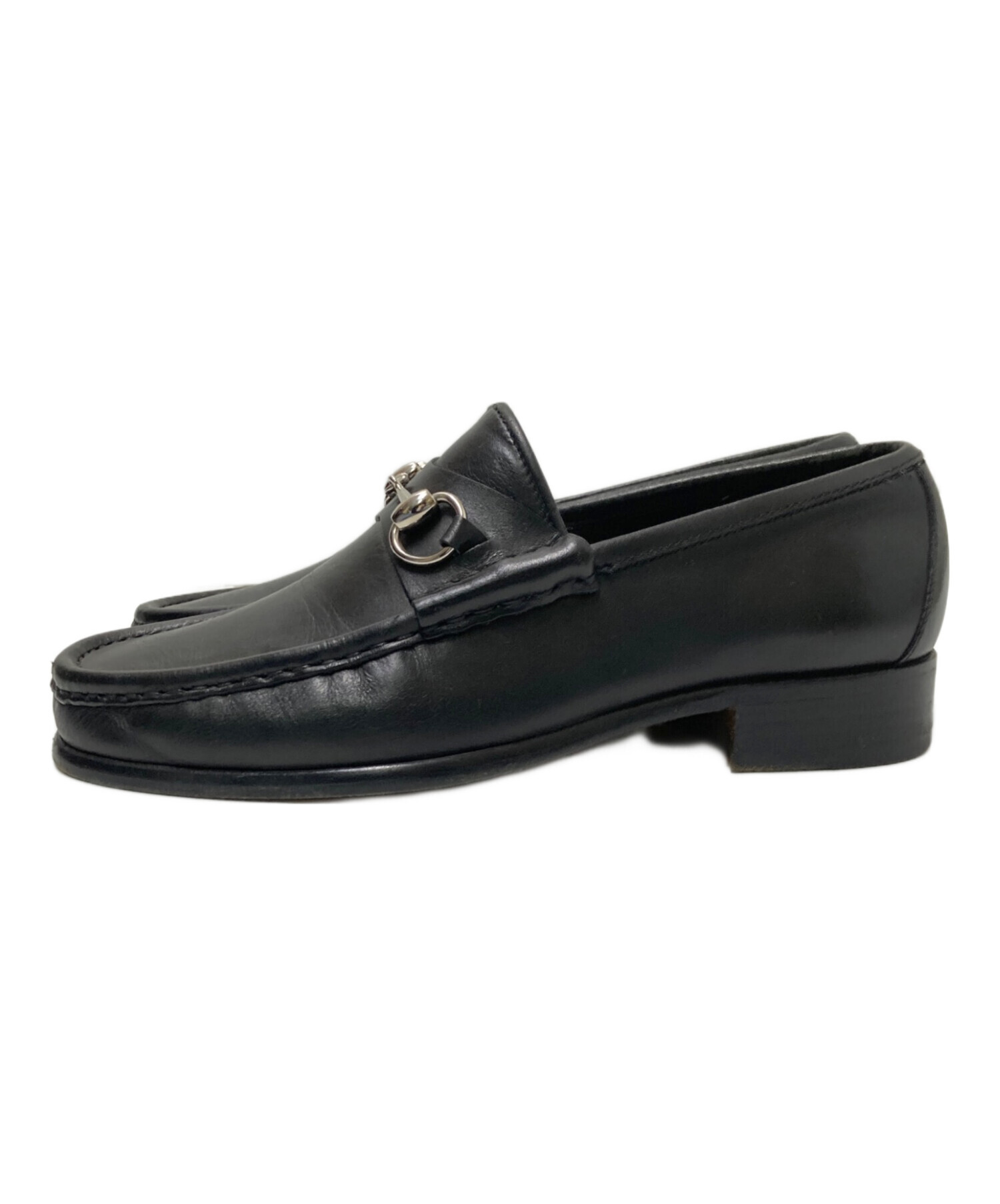 【美品】39 25cm グッチ ホースビット ローファ― 黒 レザー 中古・古着通販】GUCCI (グッチ) ホースビットローファー ブラック