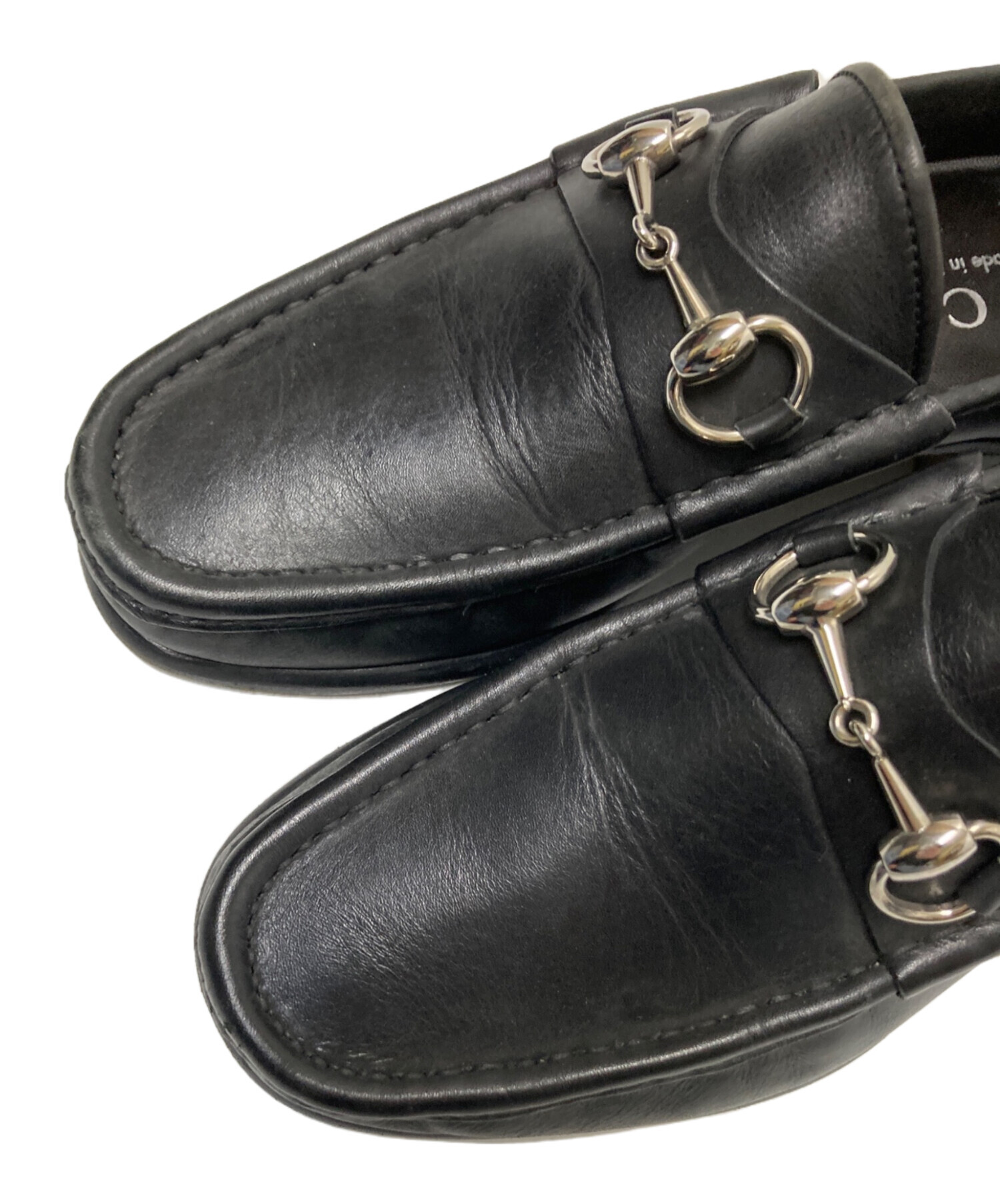 中古・古着通販】GUCCI (グッチ) ホースビットローファー ブラック