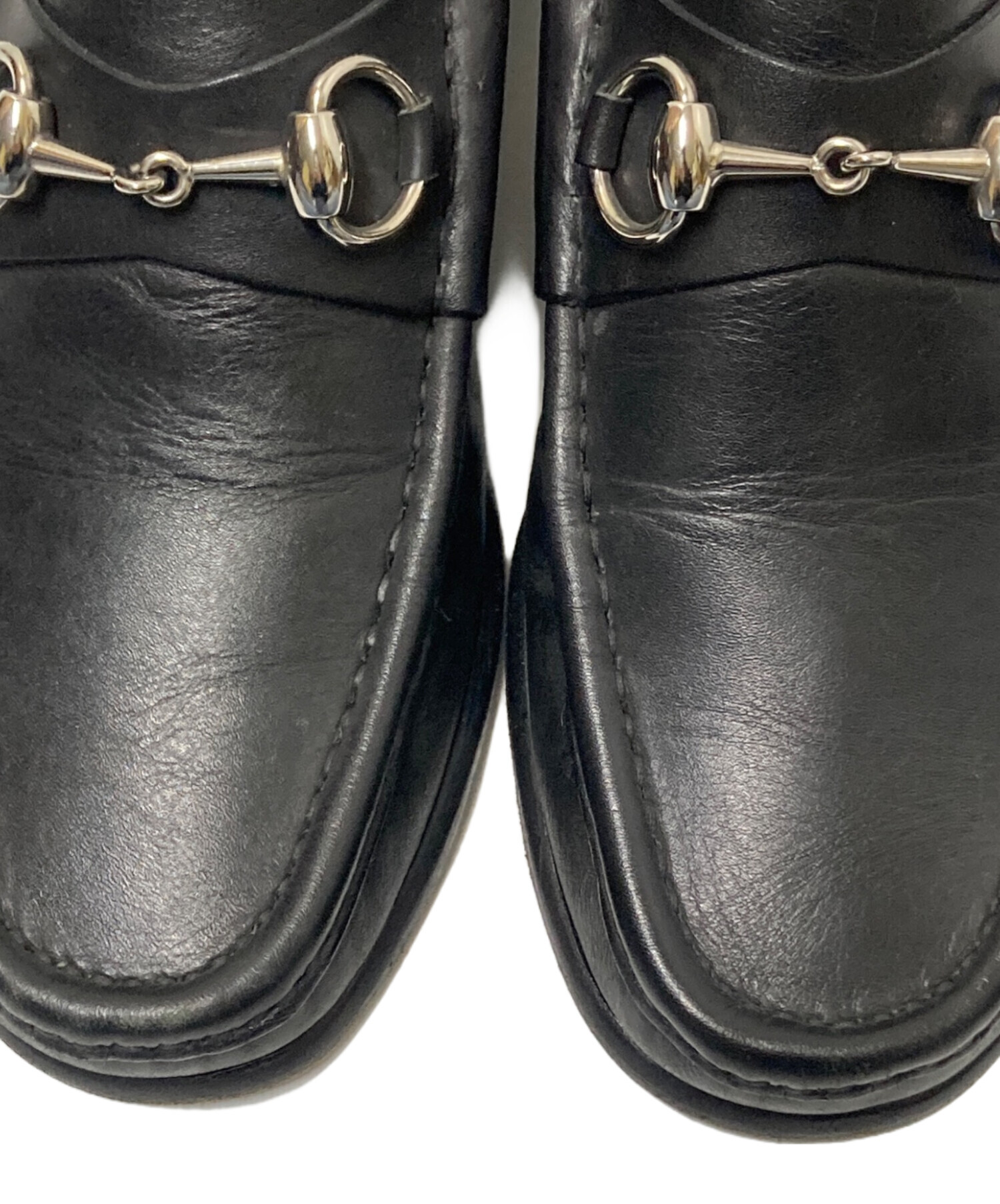 中古・古着通販】GUCCI (グッチ) ホースビットローファー ブラック