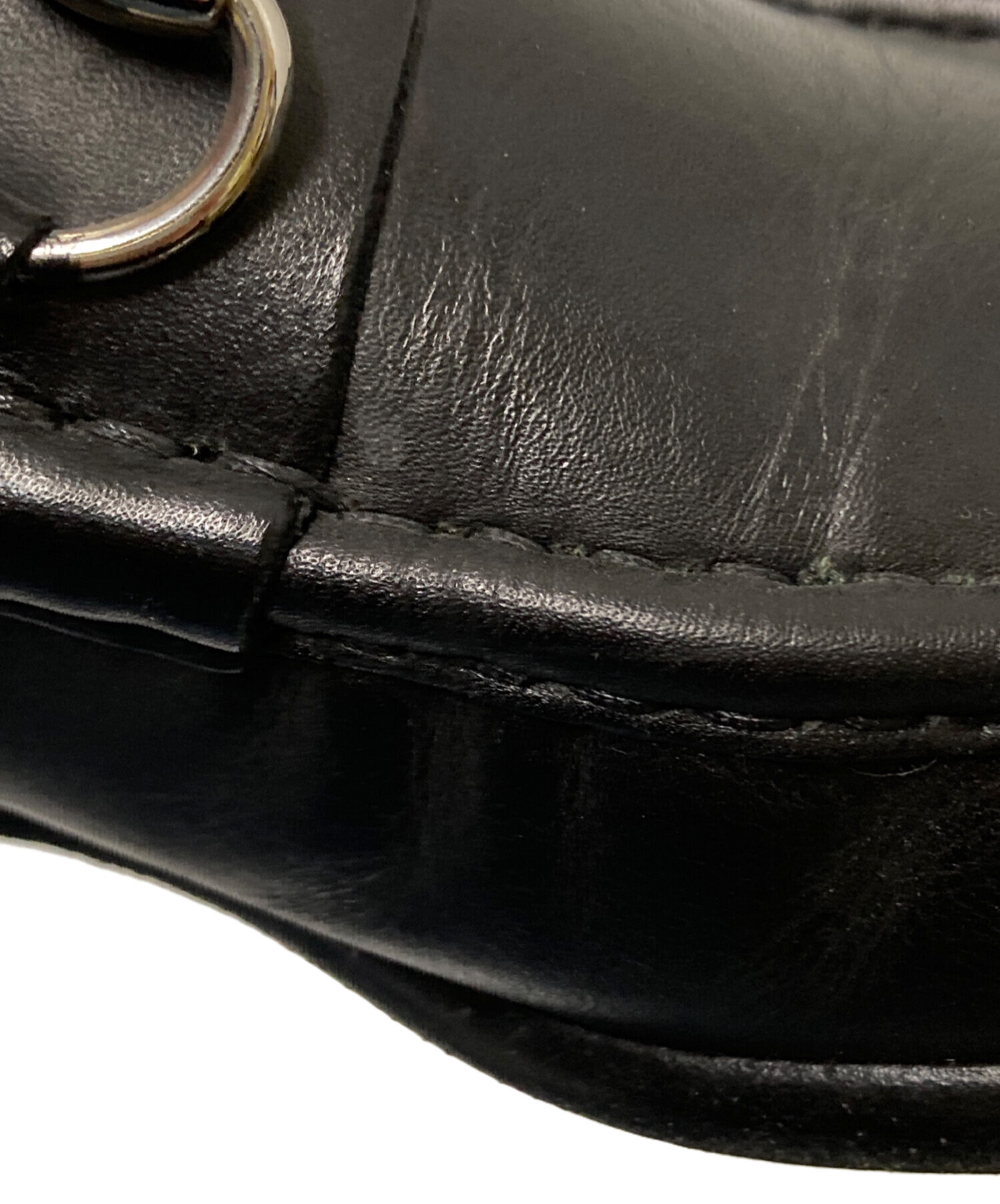 中古・古着通販】GUCCI (グッチ) ホースビットローファー ブラック