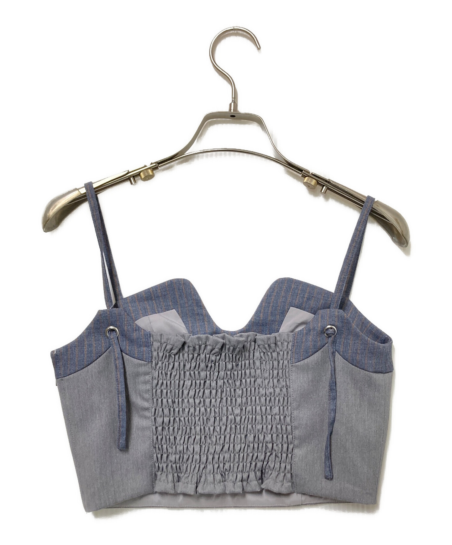 中古・古着通販】Ameri (アメリ) WAVE LINE SHORT BUSTIER グレー