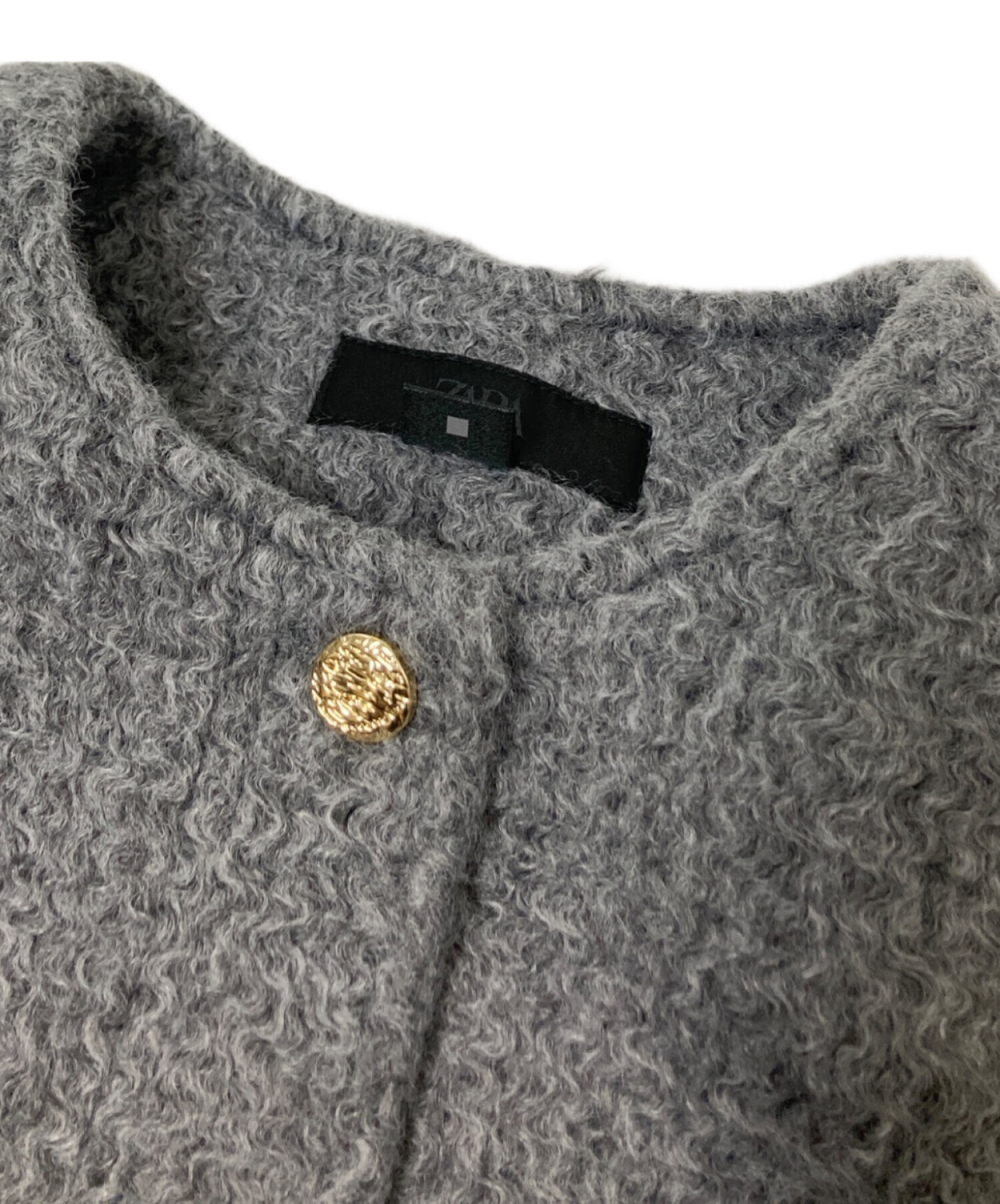 中古・古着通販】ZARA (ザラ) ノーカラージャケット グレー サイズ:XS