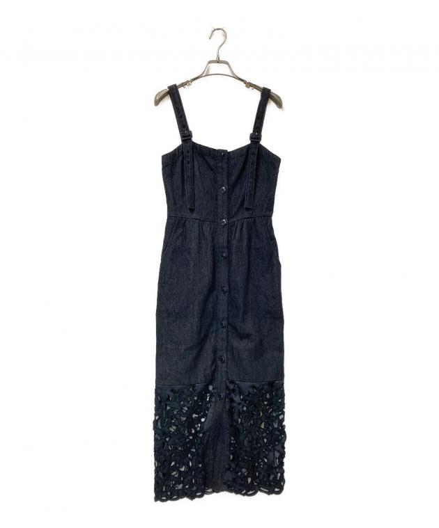 中古・古着通販】Ameri (アメリ) CUT WORK INDIGO DRESS グレー サイズ 