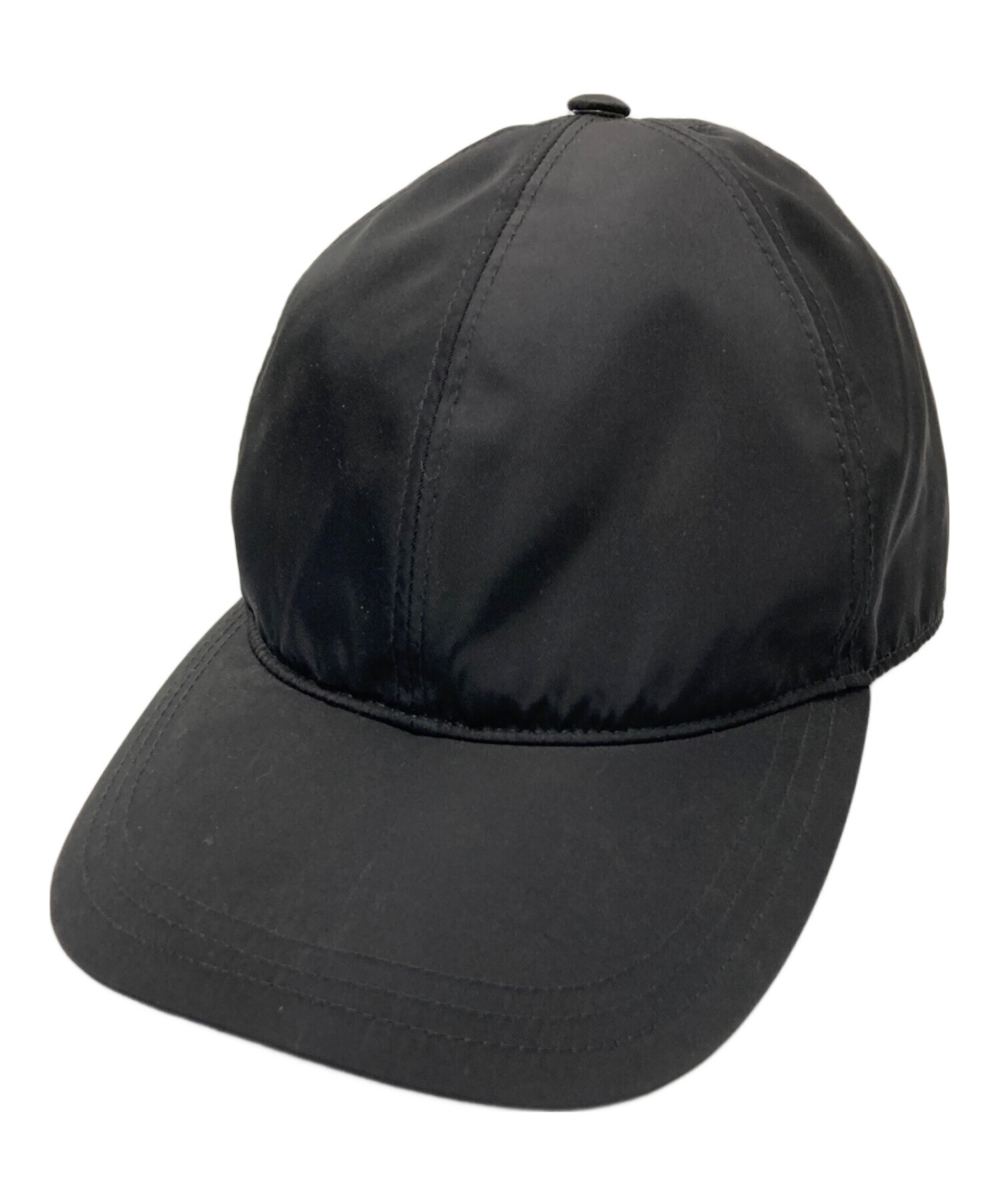 中古・古着通販】PRADA (プラダ) 三角ロゴプレートキャップ ブラック 