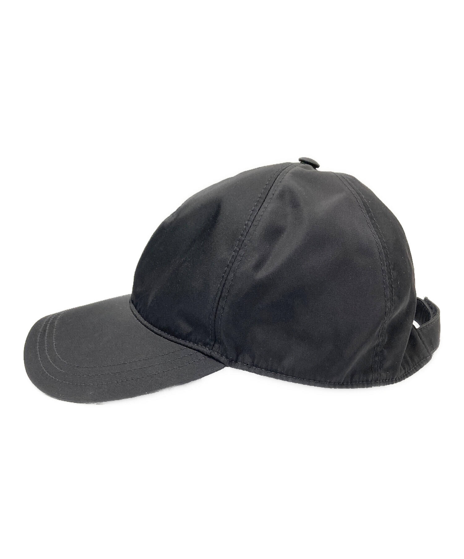 中古・古着通販】PRADA (プラダ) 三角ロゴプレートキャップ ブラック 