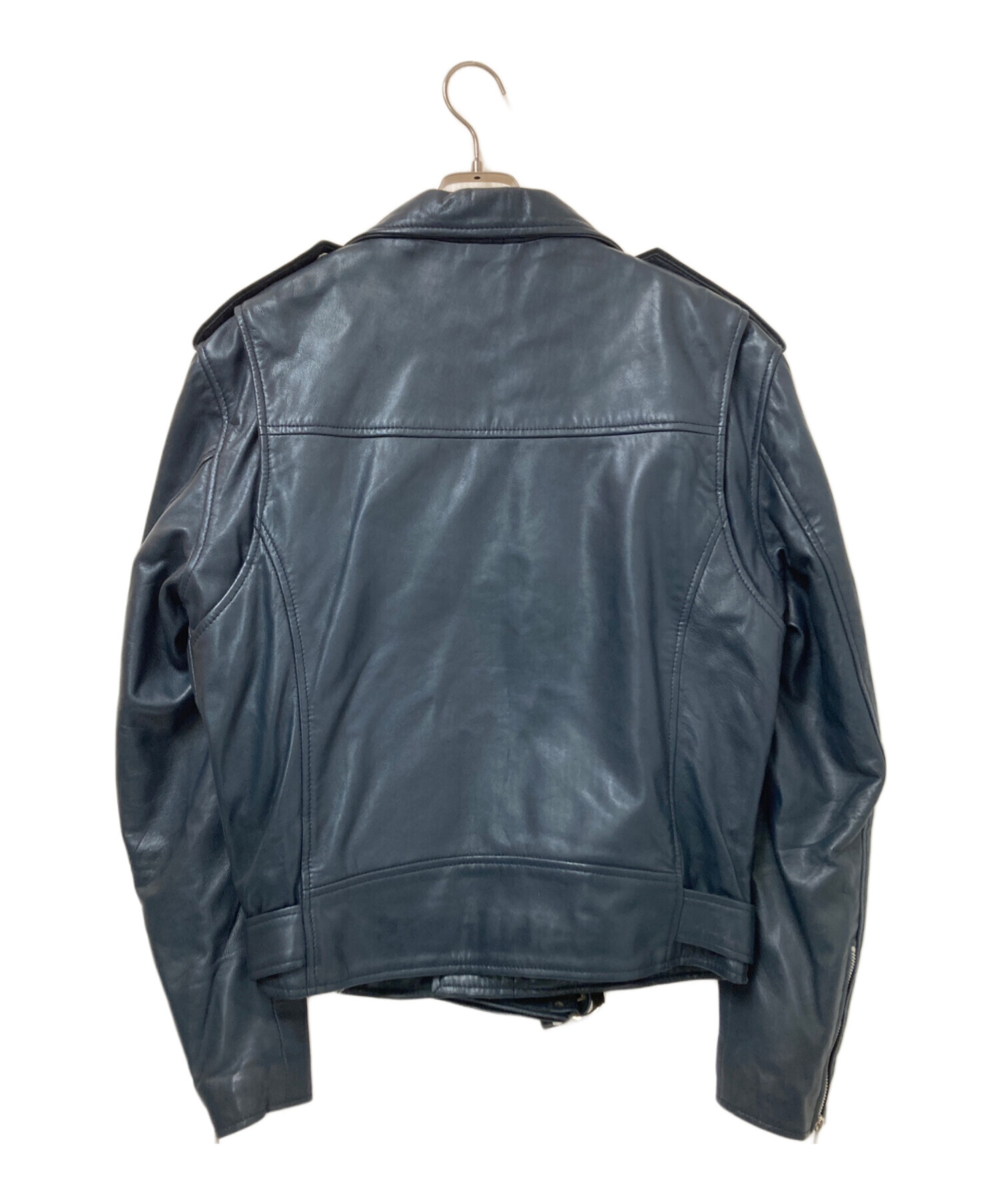 RHENIUM 40 レザーライダースジャケット ダブルライダース 本革ブラック 中古・古着通販】RHENIUM (レニウム) ジャケット ダブルライダース