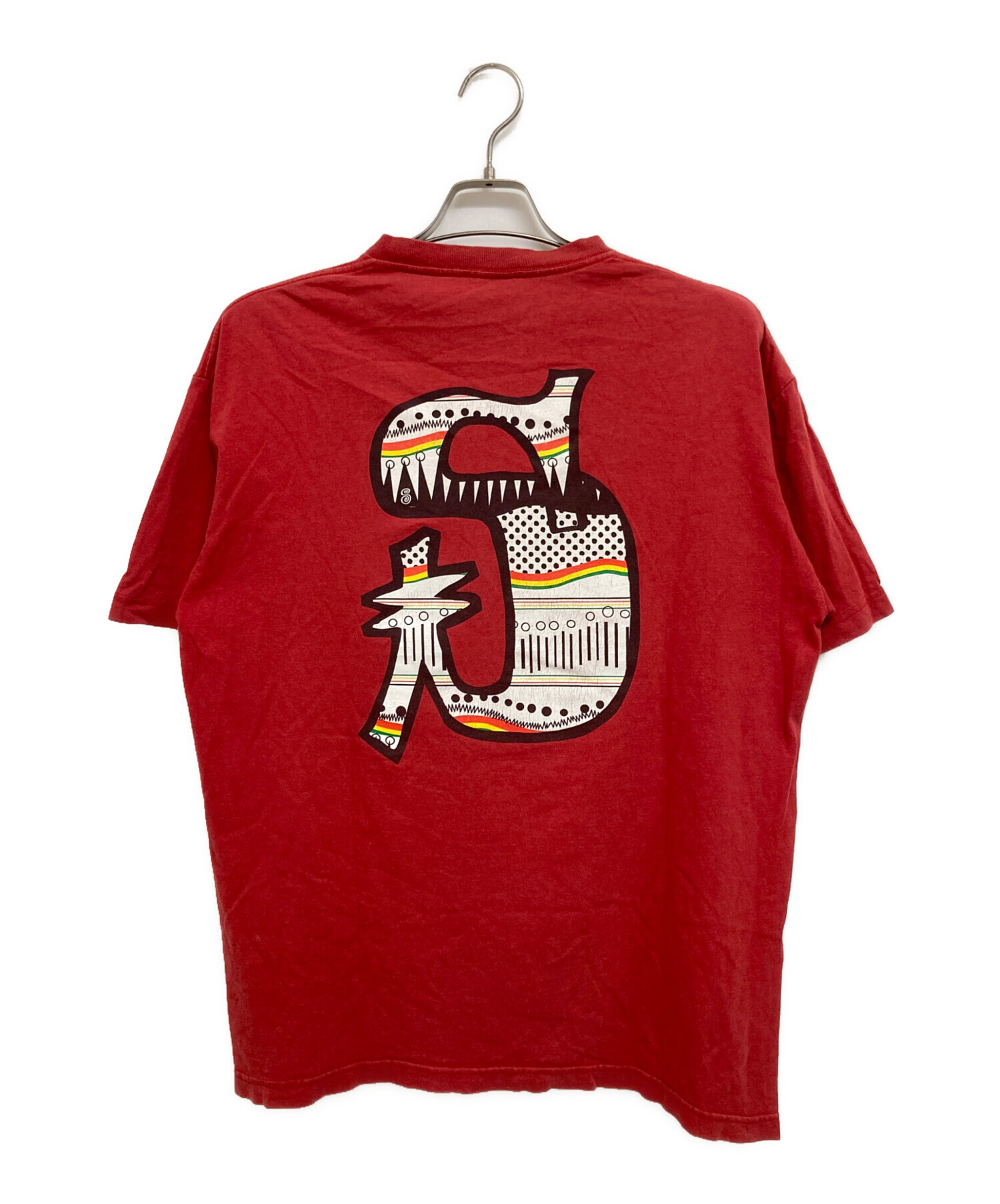 中古・古着通販】stussy (ステューシー) SロゴTシャツ レッド サイズ:L 