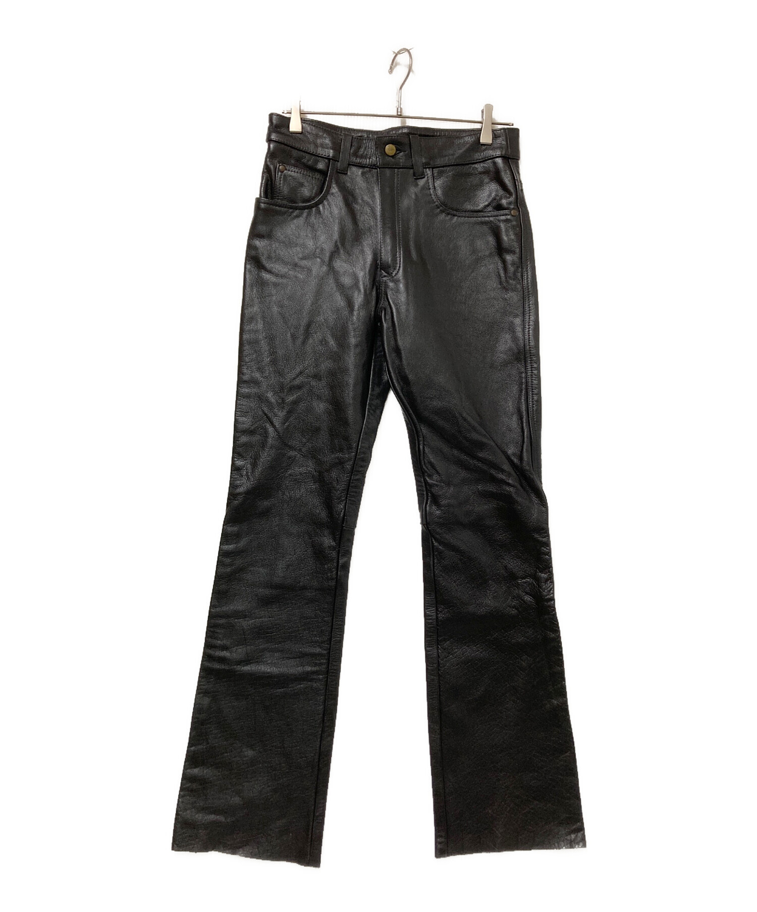 中古・古着通販】BOOTS CUT (ブーツカット) レザーパンツ ブラック