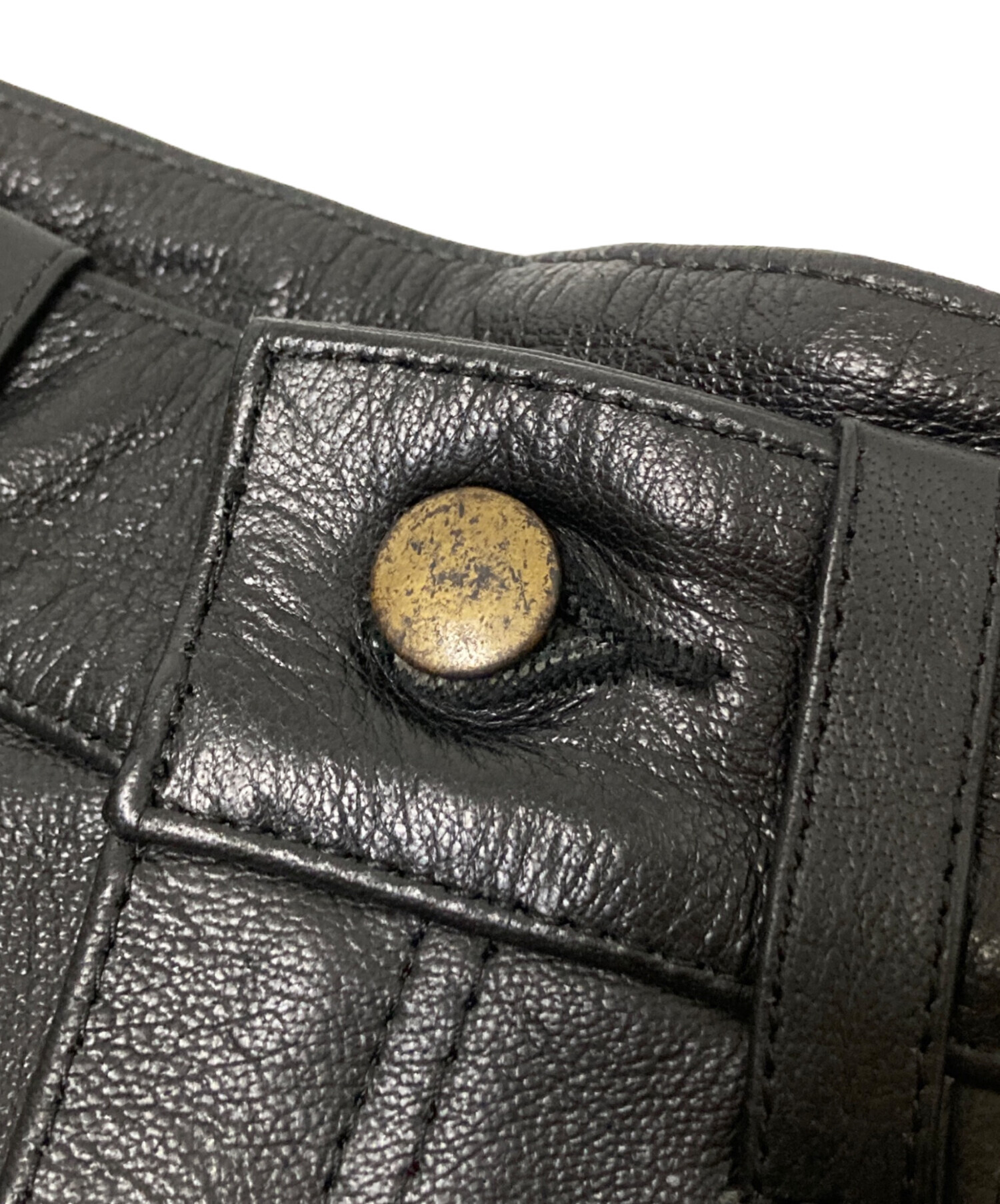 中古・古着通販】BOOTS CUT (ブーツカット) レザーパンツ ブラック