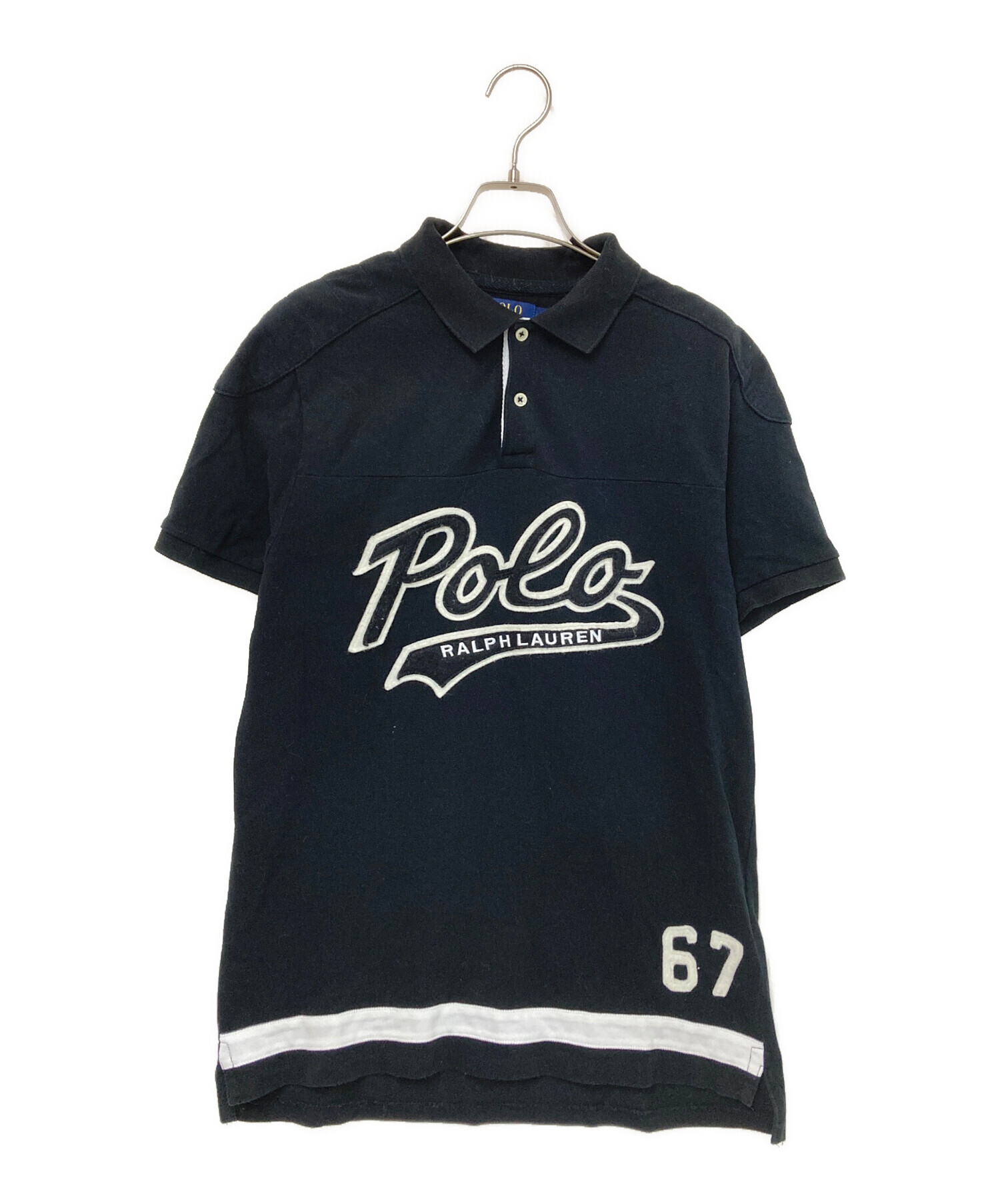 【美品】古着　ラルフローレン　ラガーシャツ　クレスト刺繍ワッペン　白・紺　M 中古・古着通販】POLO RALPH LAUREN (ポロ・ラルフローレン) 旭日旗