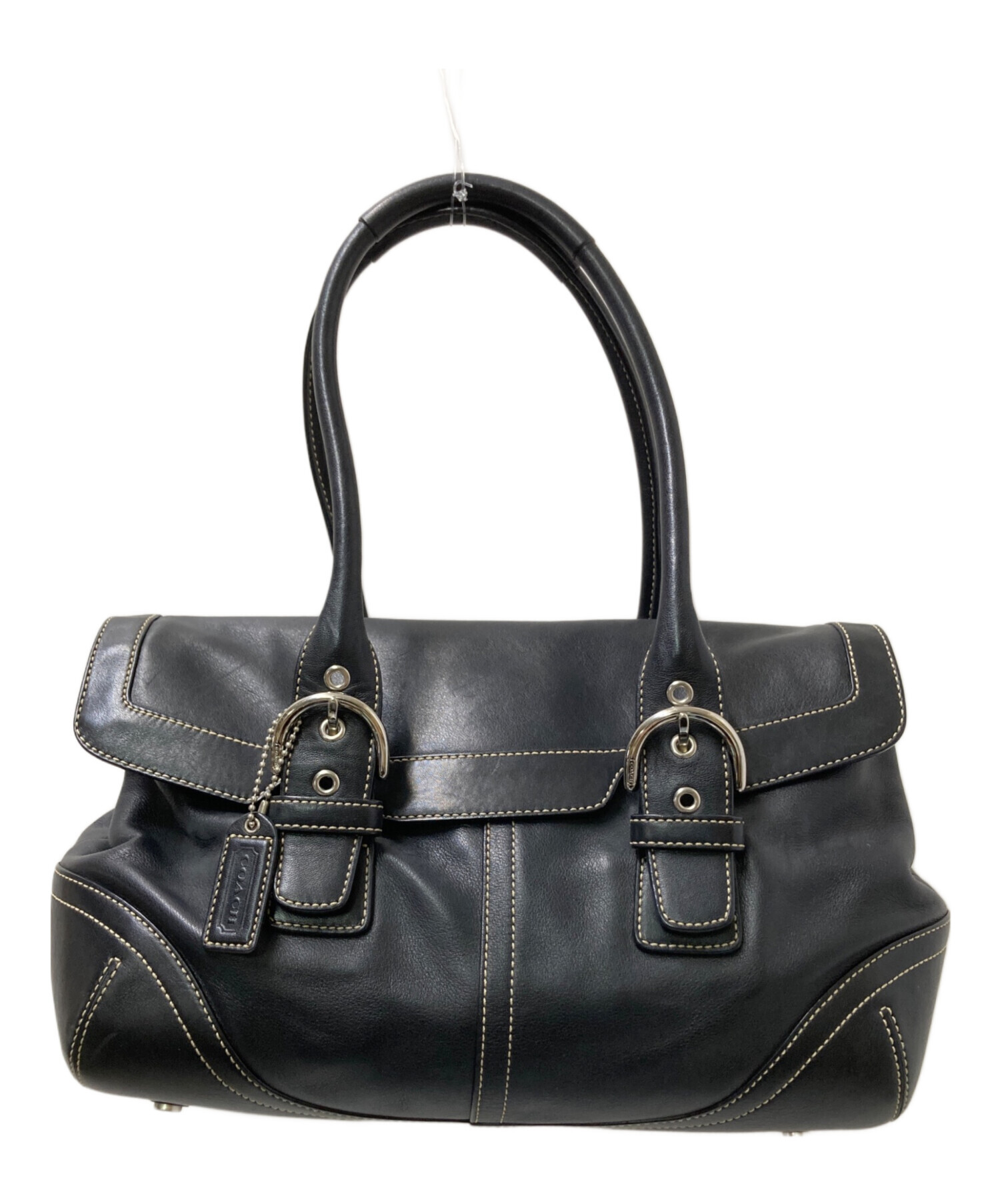 中古・古着通販】COACH (コーチ) フラップサッチェルハンドバッグ 