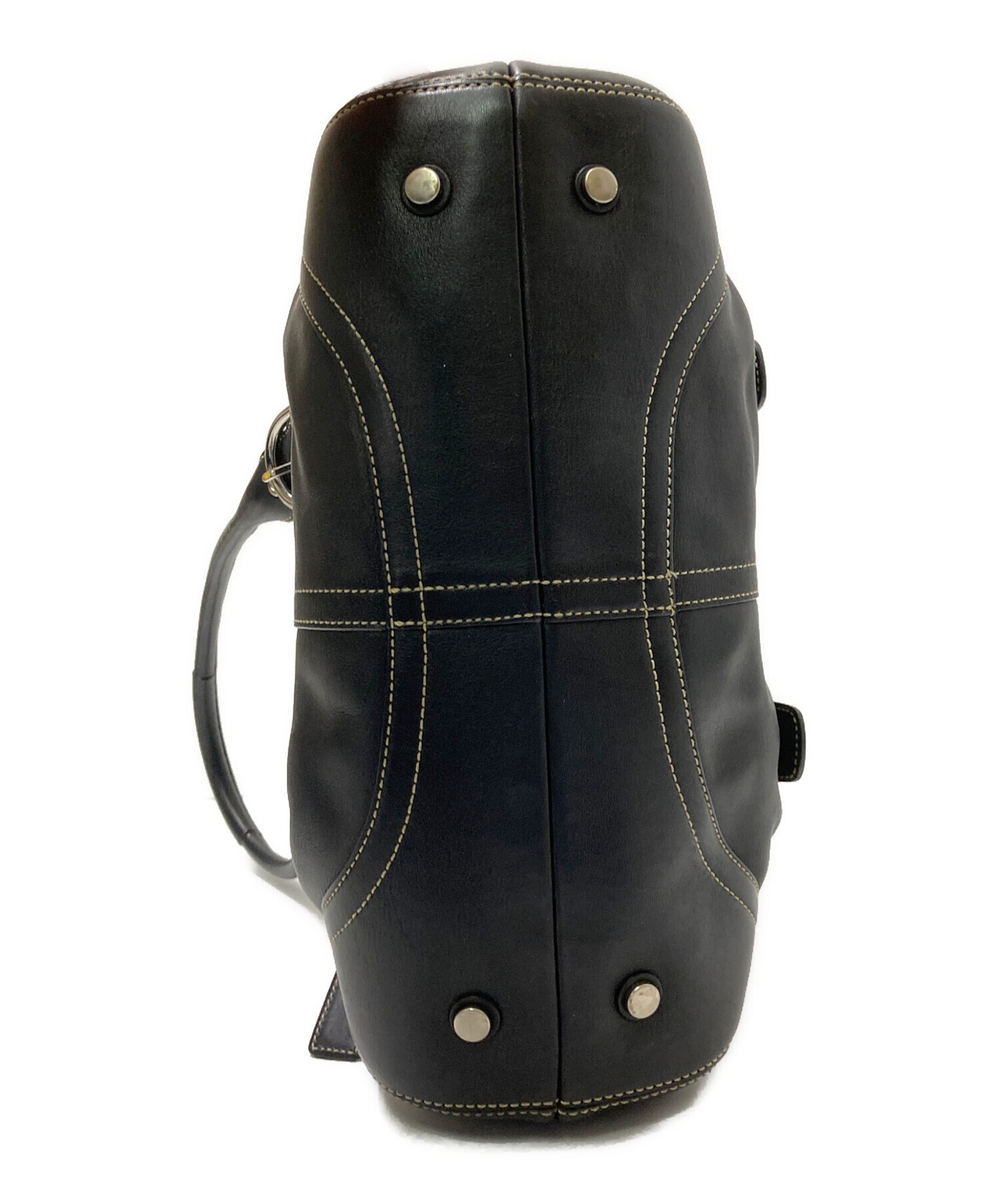 中古・古着通販】COACH (コーチ) フラップサッチェルハンドバッグ 