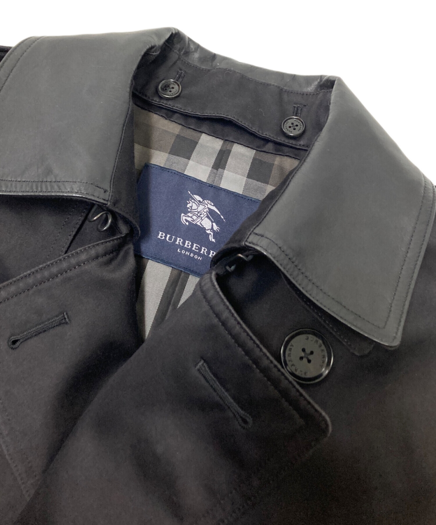 BURBERRY LONDON バーバリーロンドン　襟レザー　中綿入り　コート BURBERRY（バーバリー） BURBERRY LONDON バーバリーロンドン ウール
