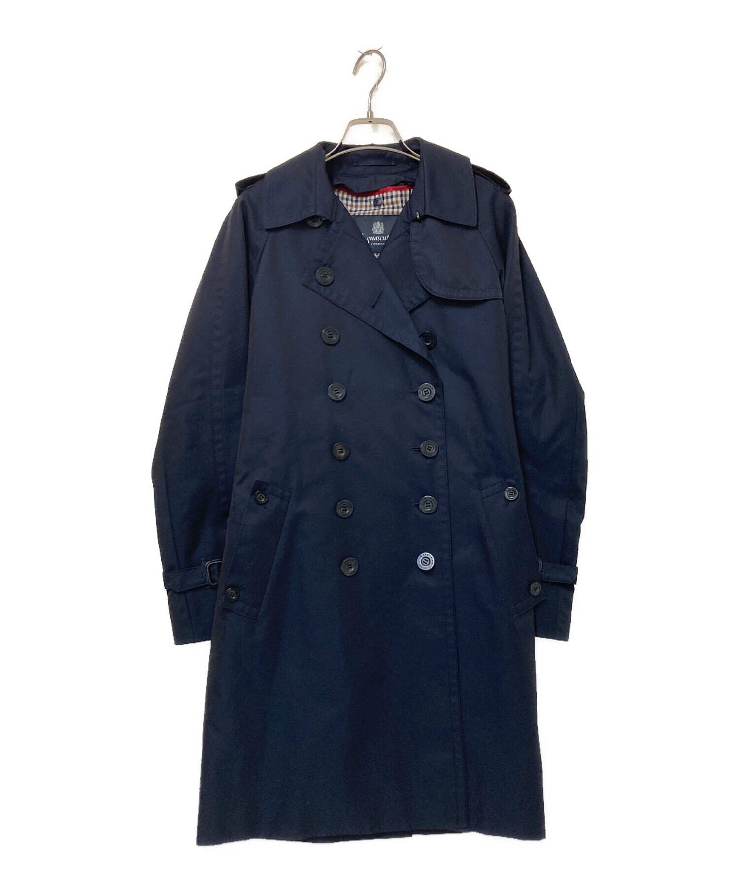 【極美品】Aquascutum トレンチコート ライナー付き 青 ベルト付き 中古・古着通販】Aquascutum (アクアスキュータム) ライナー付