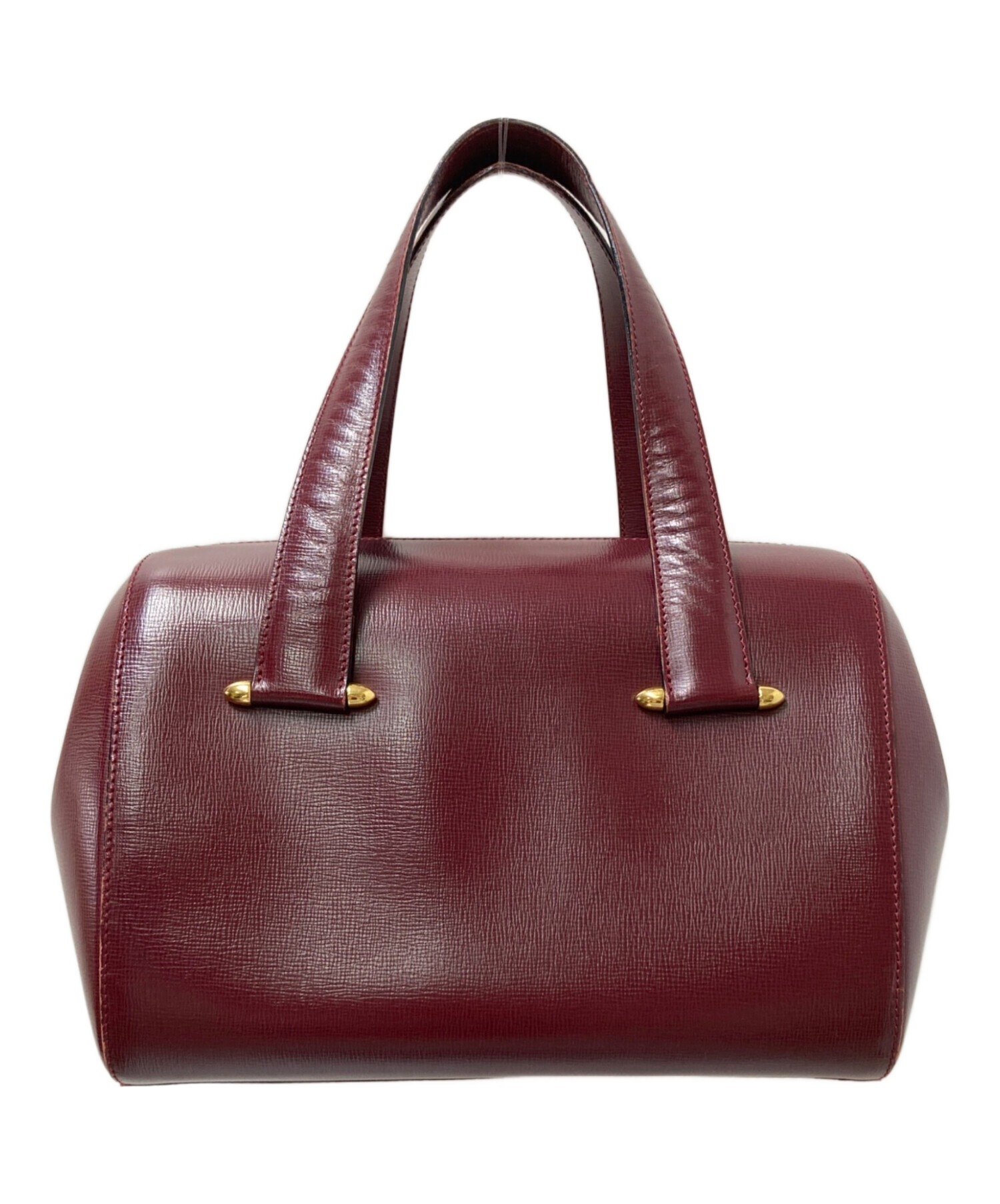 cartier カルティエ ミニボストンバック ボルドー 中古・古着通販】Cartier (カルティエ) ミニボストンバッグ ボルドー