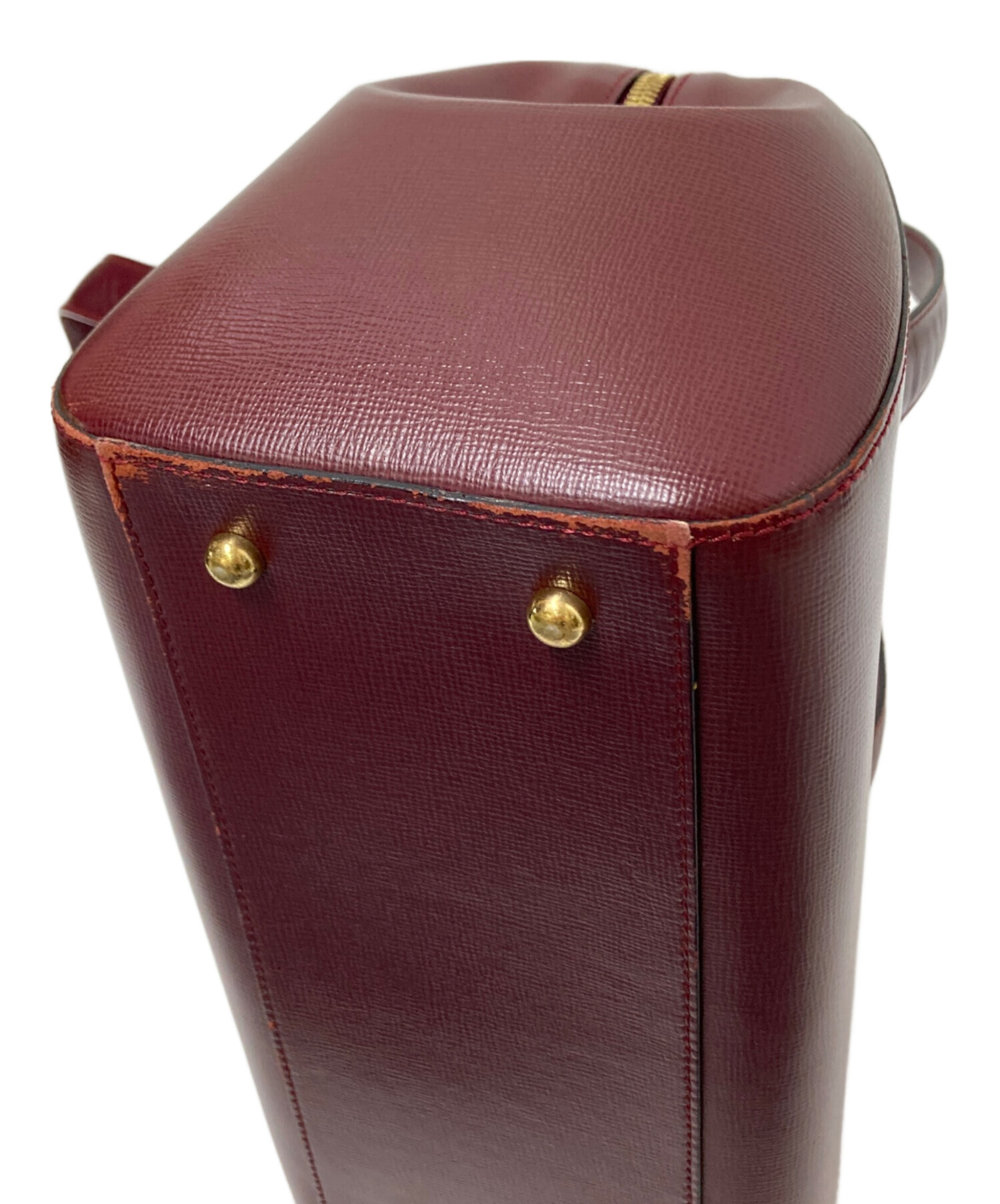 中古・古着通販】Cartier (カルティエ) ミニボストンバッグ ボルドー