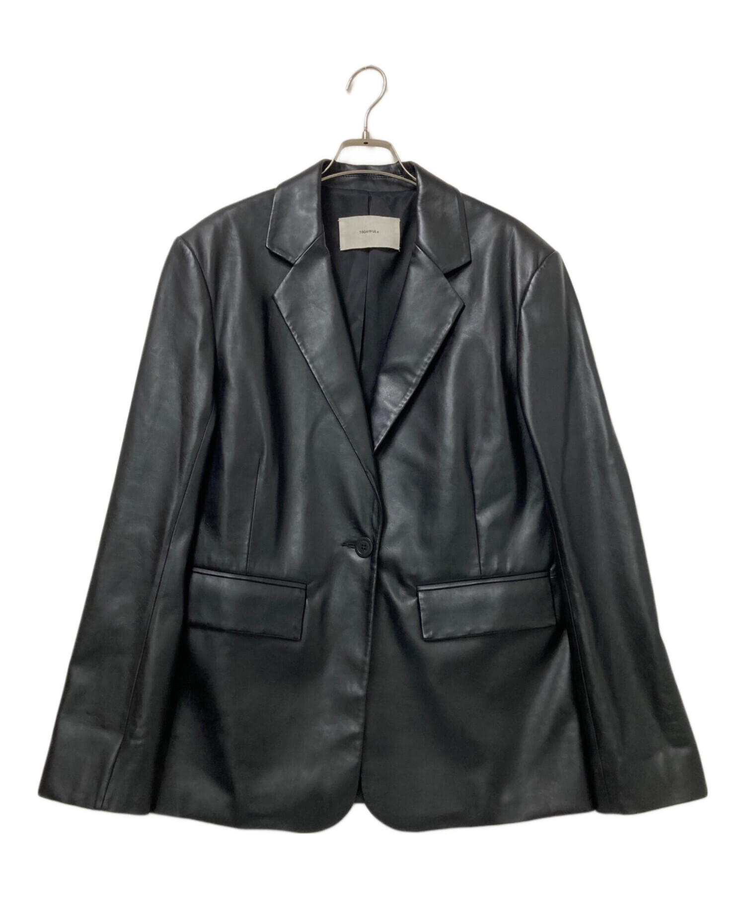 TODAYFUL トゥデイフル　ブラック　レザー　ジャケット 中古・古着通販】TODAYFUL (トゥデイフル) Ecoleather Tailored Jacket