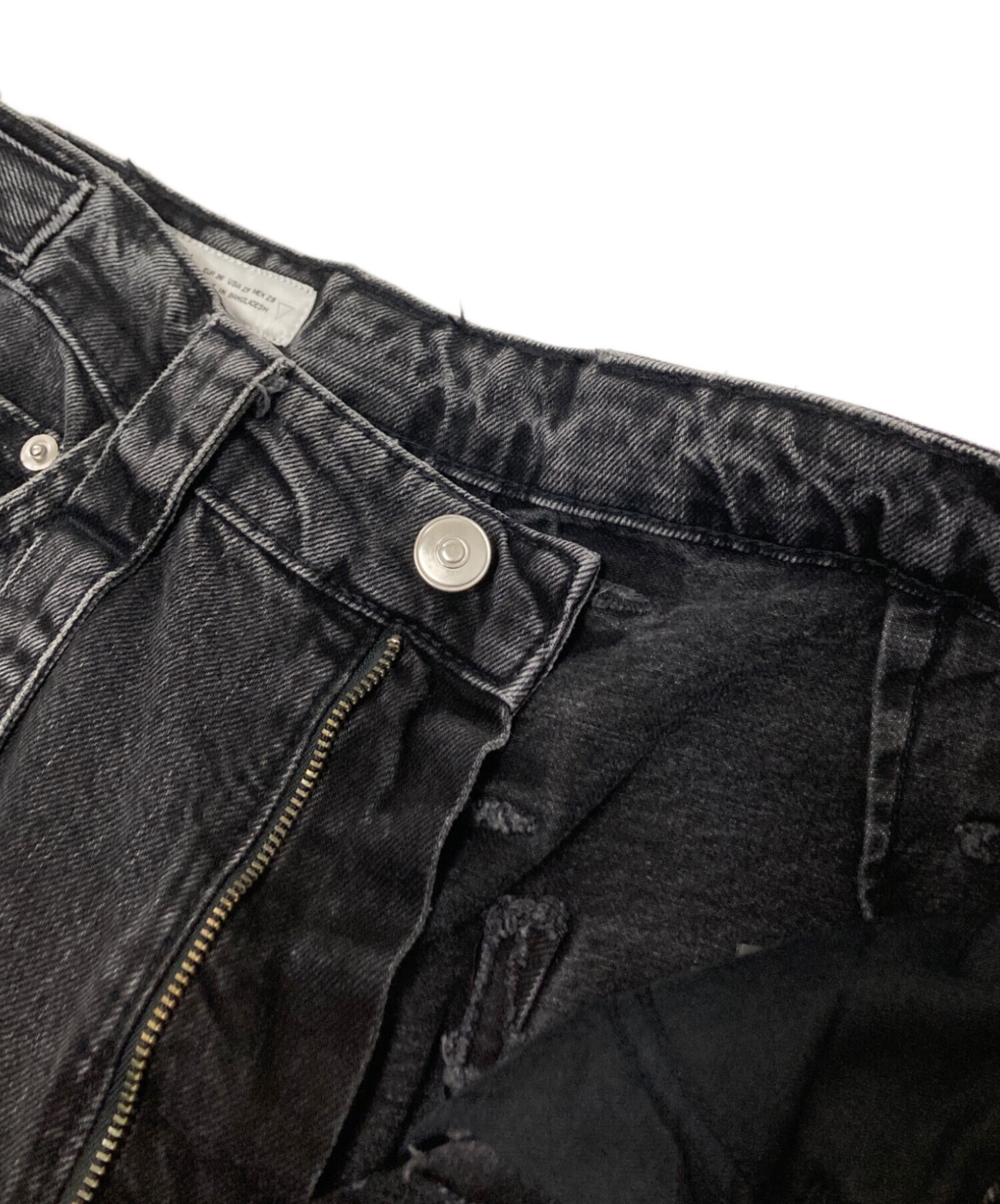 中古・古着通販】ZARA (ザラ) ギミックデニムカーゴパンツ ブラック