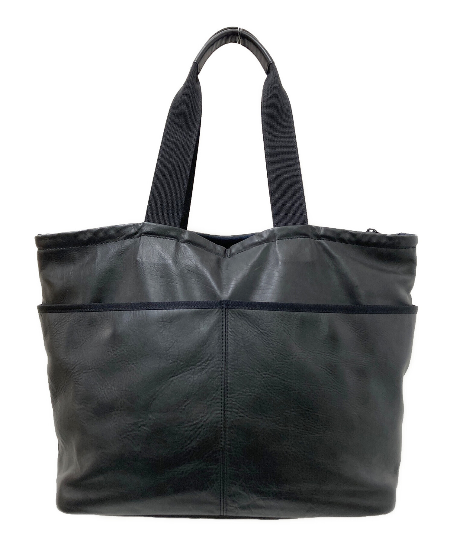 中古・古着通販】PORTER (ポーター) レザートートバッグ ブラック