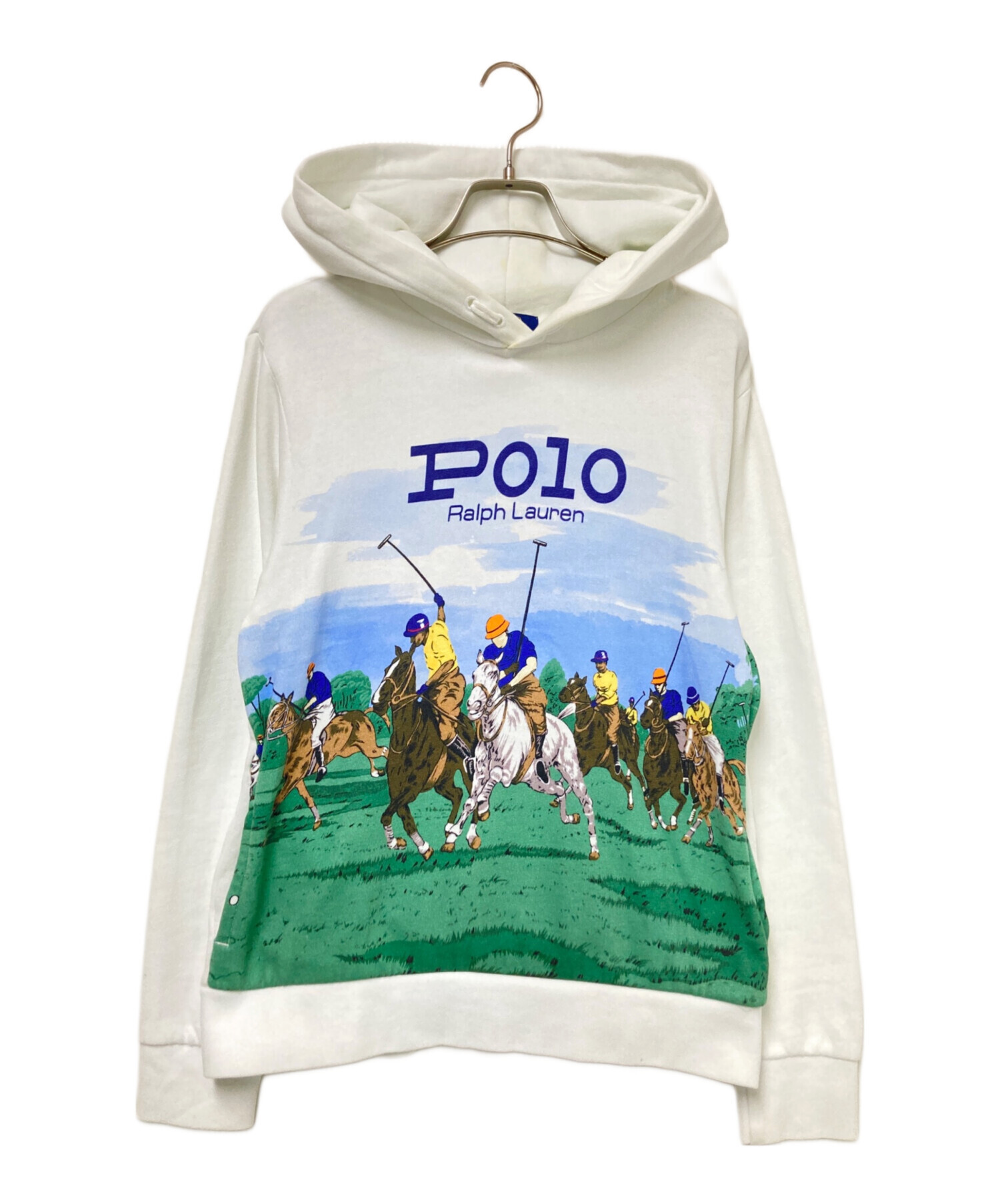 ポロ・ラルフローレン POLO RALPH LAUREN パーカー 衣料品 トップス ポリエステル レディース ホワイト系 【中古】 中古・古着通販】POLO RALPH LAUREN (ポロ・ラルフローレン) プリント