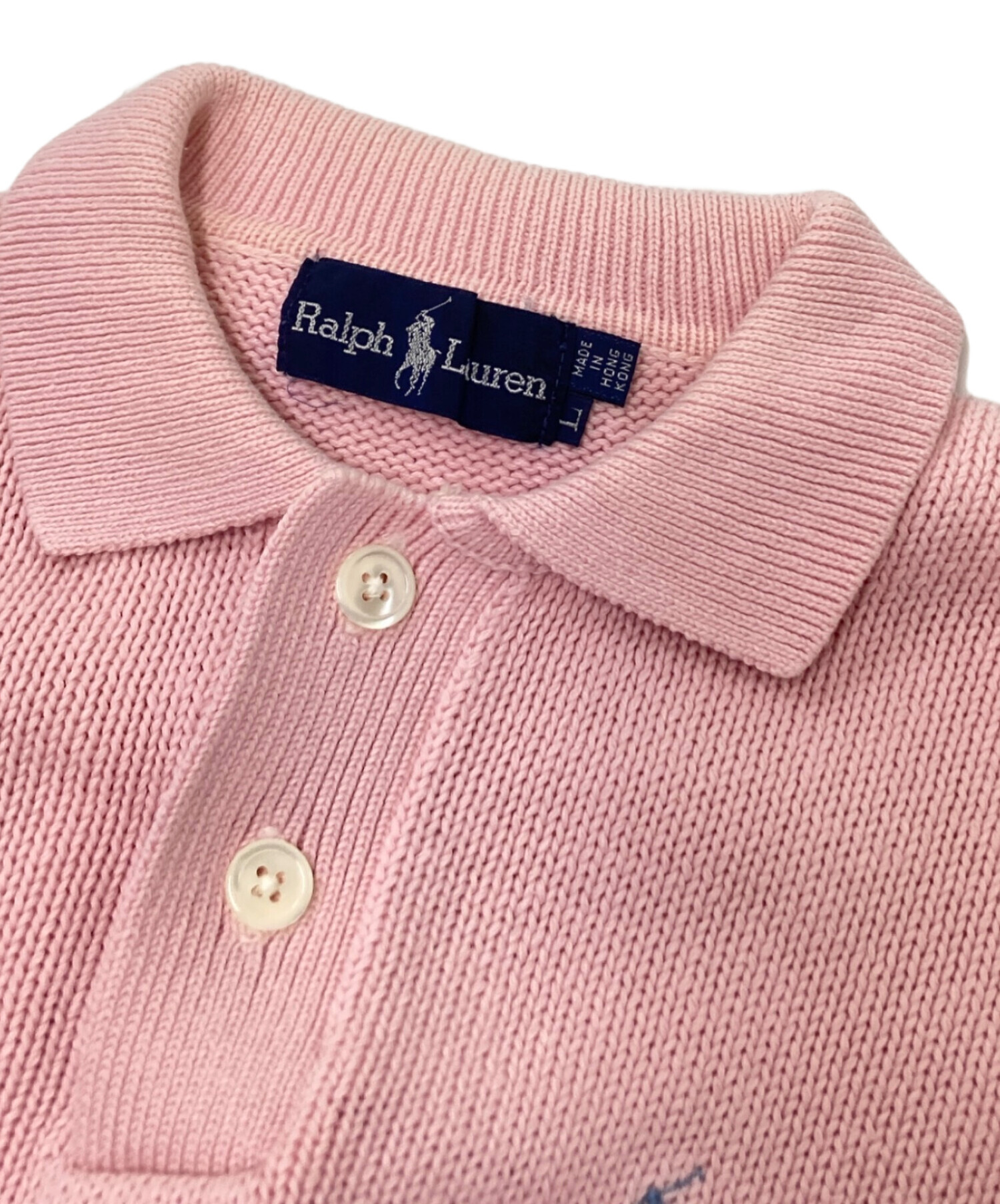 中古・古着通販】RALPH LAUREN (ラルフローレン) 半袖ニット ピンク