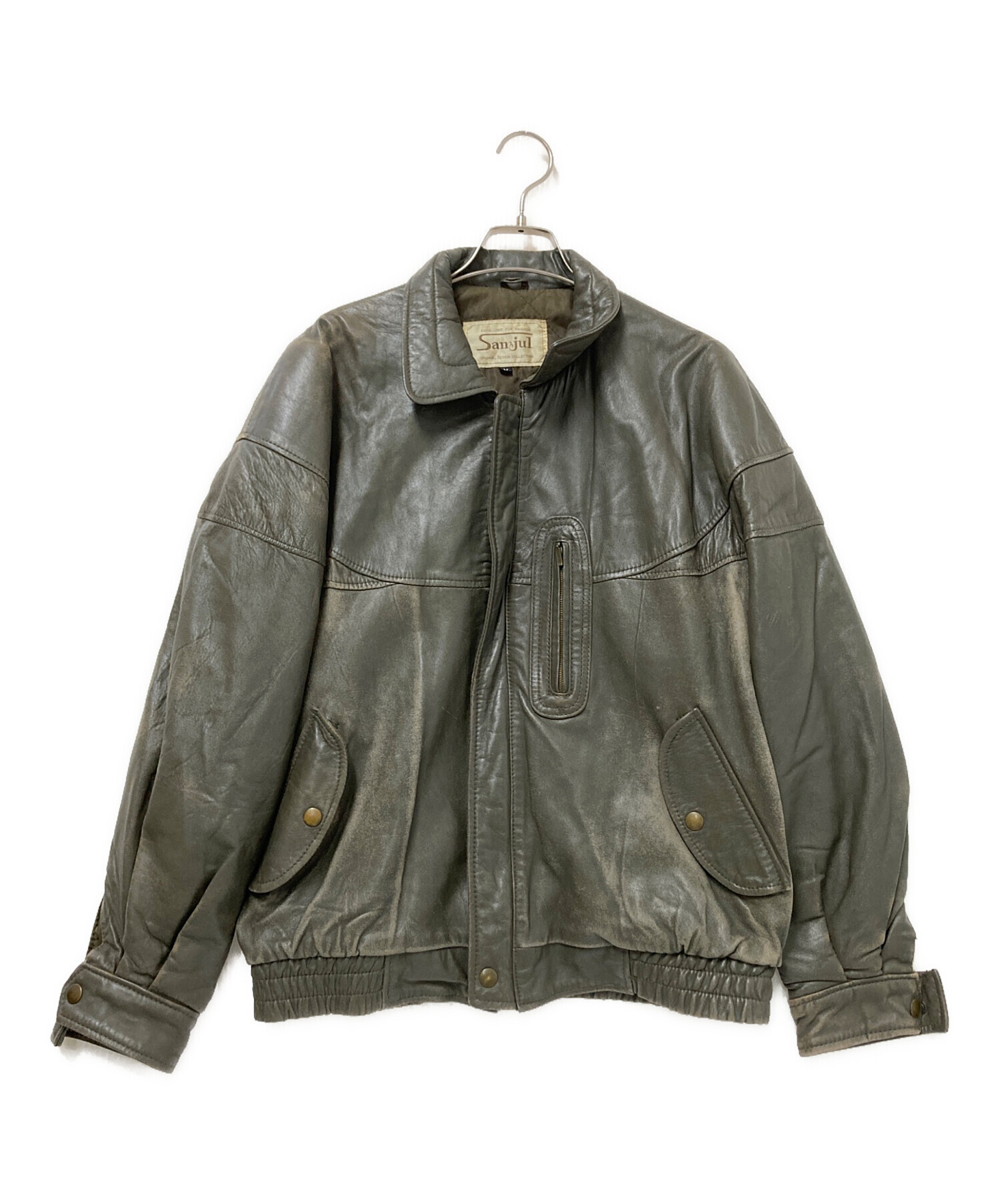 中古・古着通販】sanjui (サンジュウイ) レザージャケット グレー