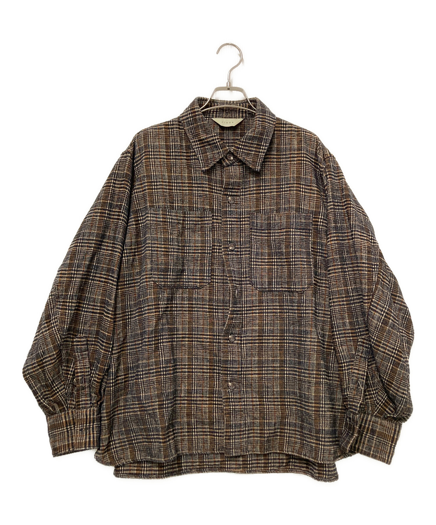 jieda ジエダ チェック 19aw セットアップ売り 中古・古着通販】jieda (ジエダ) CHECK OVER SHIRT ブラック サイズ:1