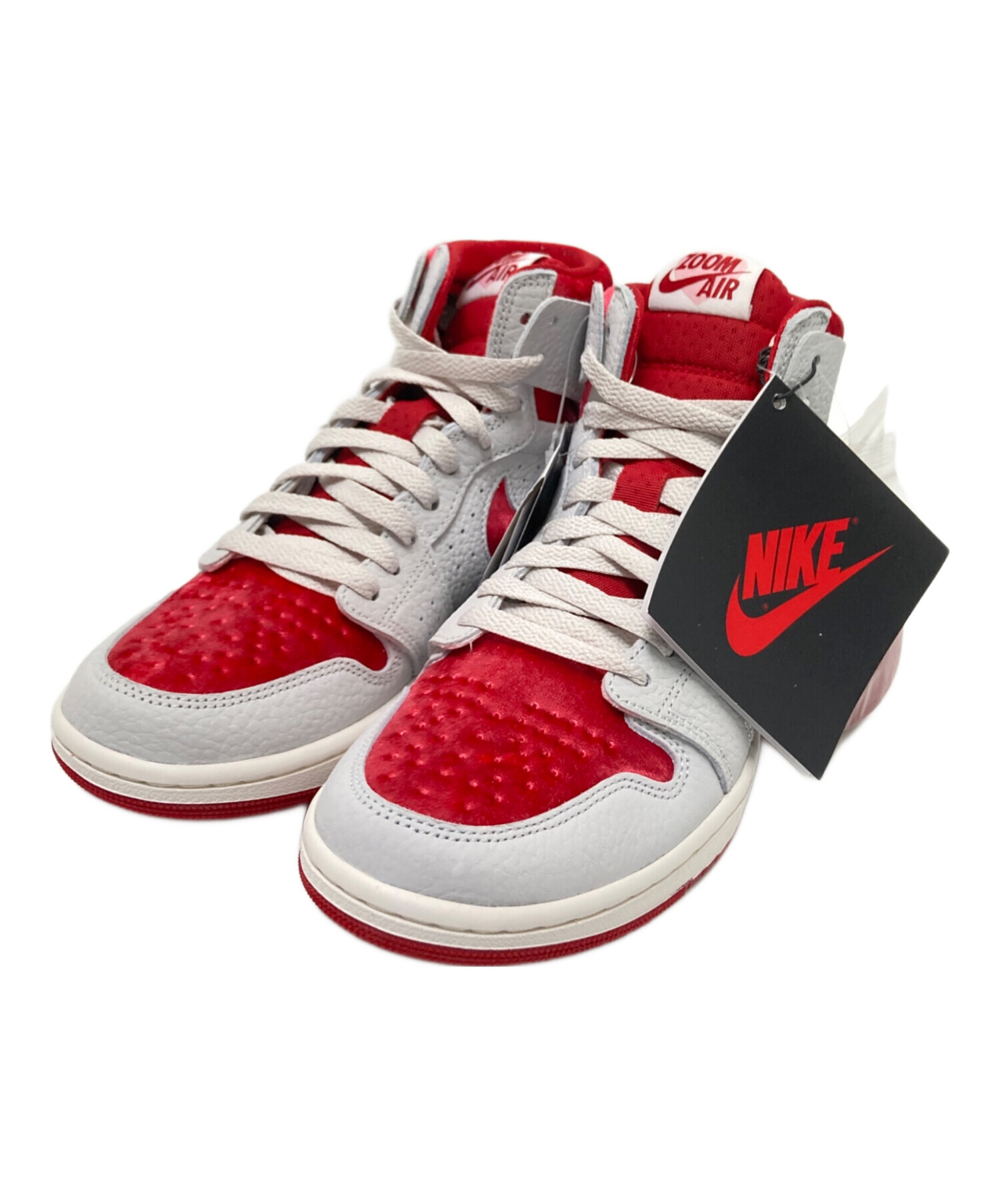 中古・古着通販】NIKE (ナイキ) ハイカットスニーカー レッド×グレー