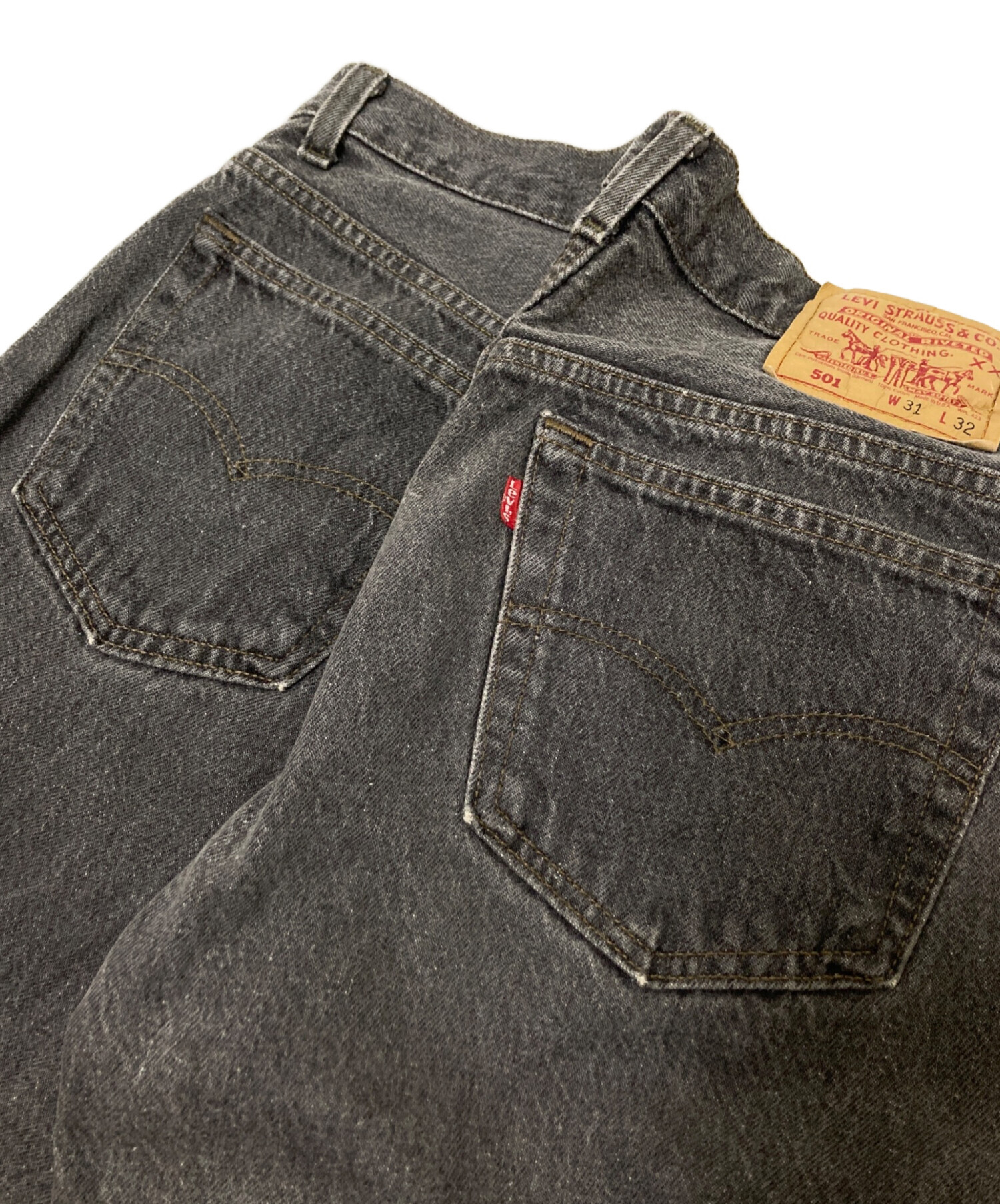 中古・古着通販】LEVI'S (リーバイス) 先染め501デニムパンツ ブラック