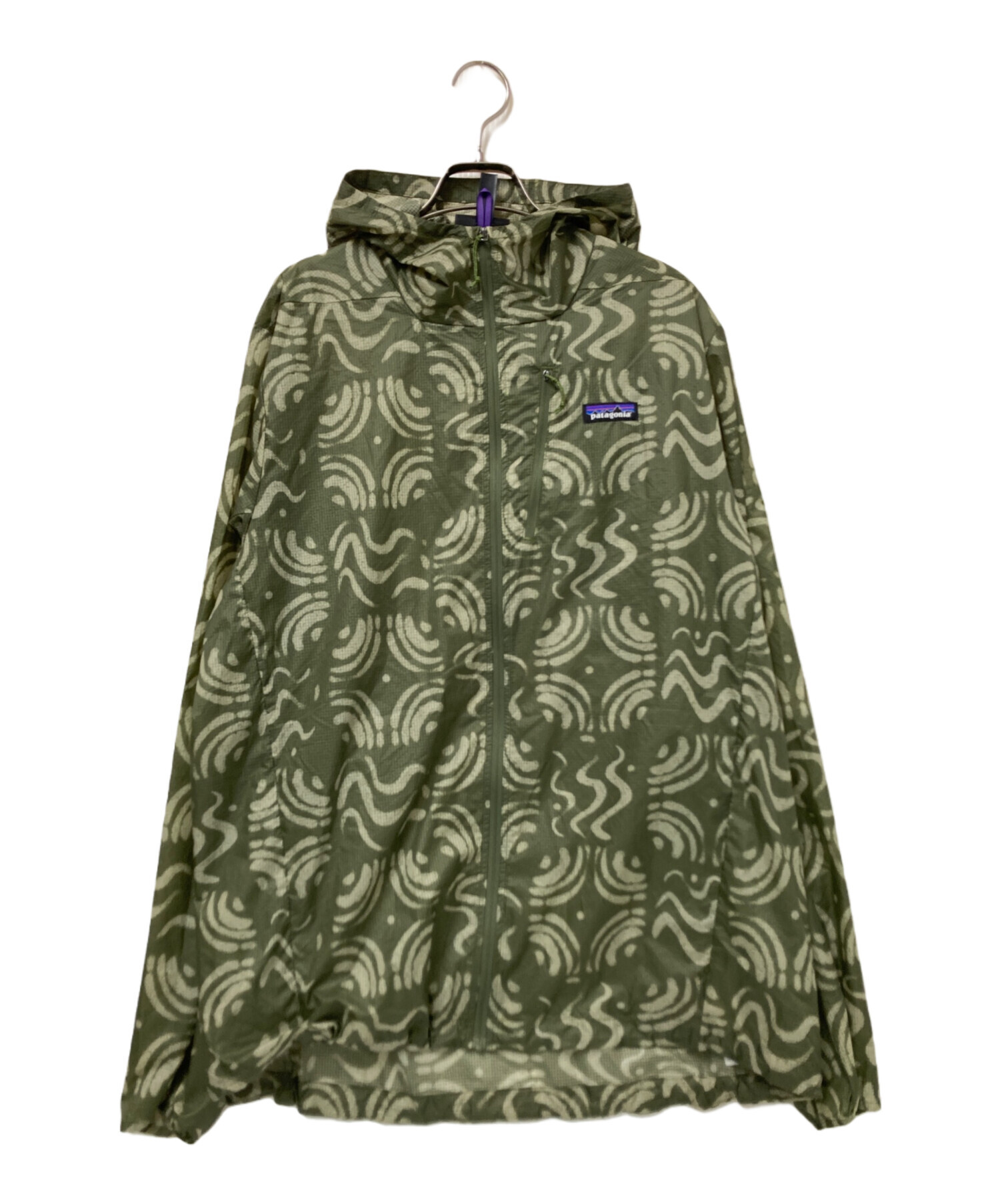 パタゴニア フーディニ ジャケット ROJW 2018 総柄 カーキ グリーン系 中古・古着通販】Patagonia (パタゴニア) フーディニ・ジャケット