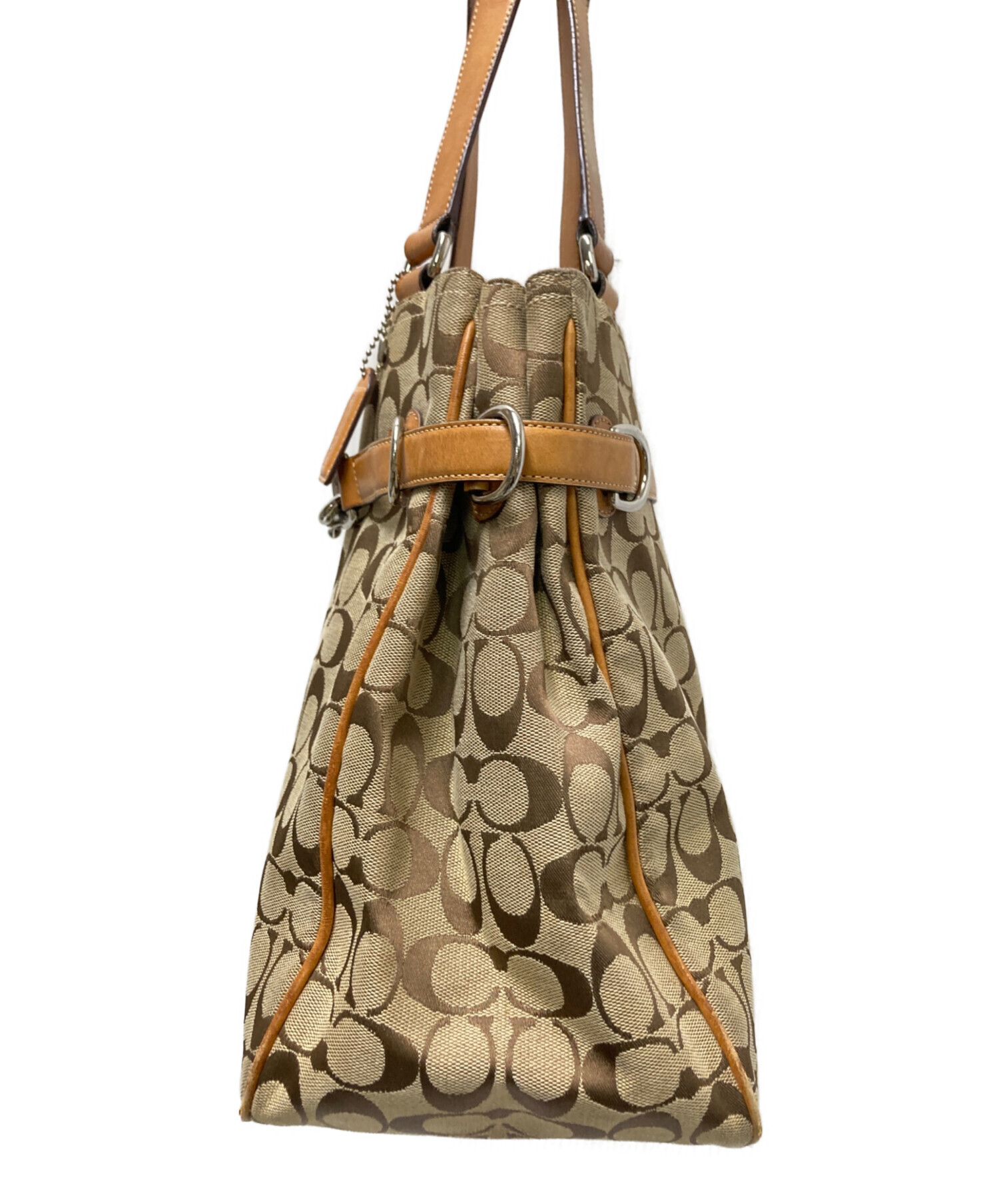 中古・古着通販】COACH (コーチ) トートバッグ ベージュ×ブラウン 